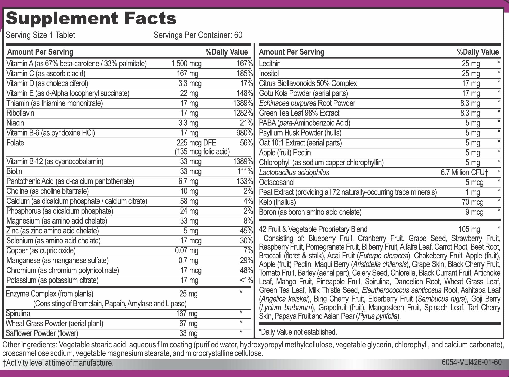 Hybrid Nutraceuticals MiracleMulti Women Multivitamin with Probiotics, Biotin, Folic Acid, Enzymes + Fruit & Vegetable Blend - Immune Support, Heart Health, Energy: 60 Servings (Non-GMO) Hybrid NutraceuticalsAu supplements