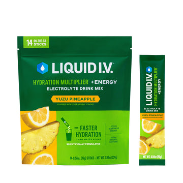 Liquid I.V.® Hydration Multiplier +Energy - Yuzu Pineapple | Electrolyte Powder Drink Mix | 1 Pack (14 Servings) Liquid I.V.US supplements