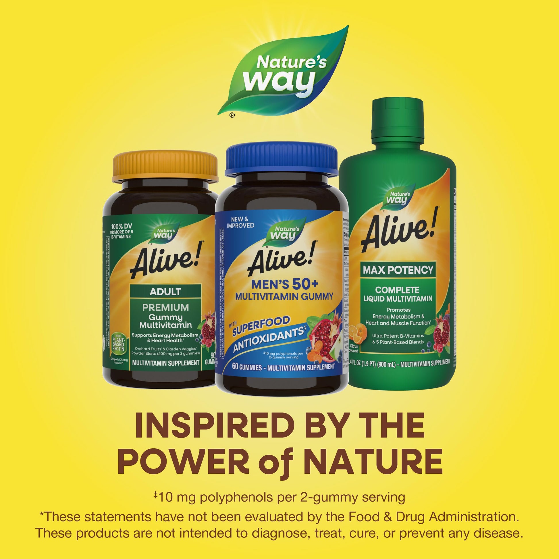 Nature's Way Alive! Men’s 50+ Daily Gummy Multivitamins, Supports Healthy Brain, Eyes, Heart*, B-Vitamins Nature's WayAu supplements