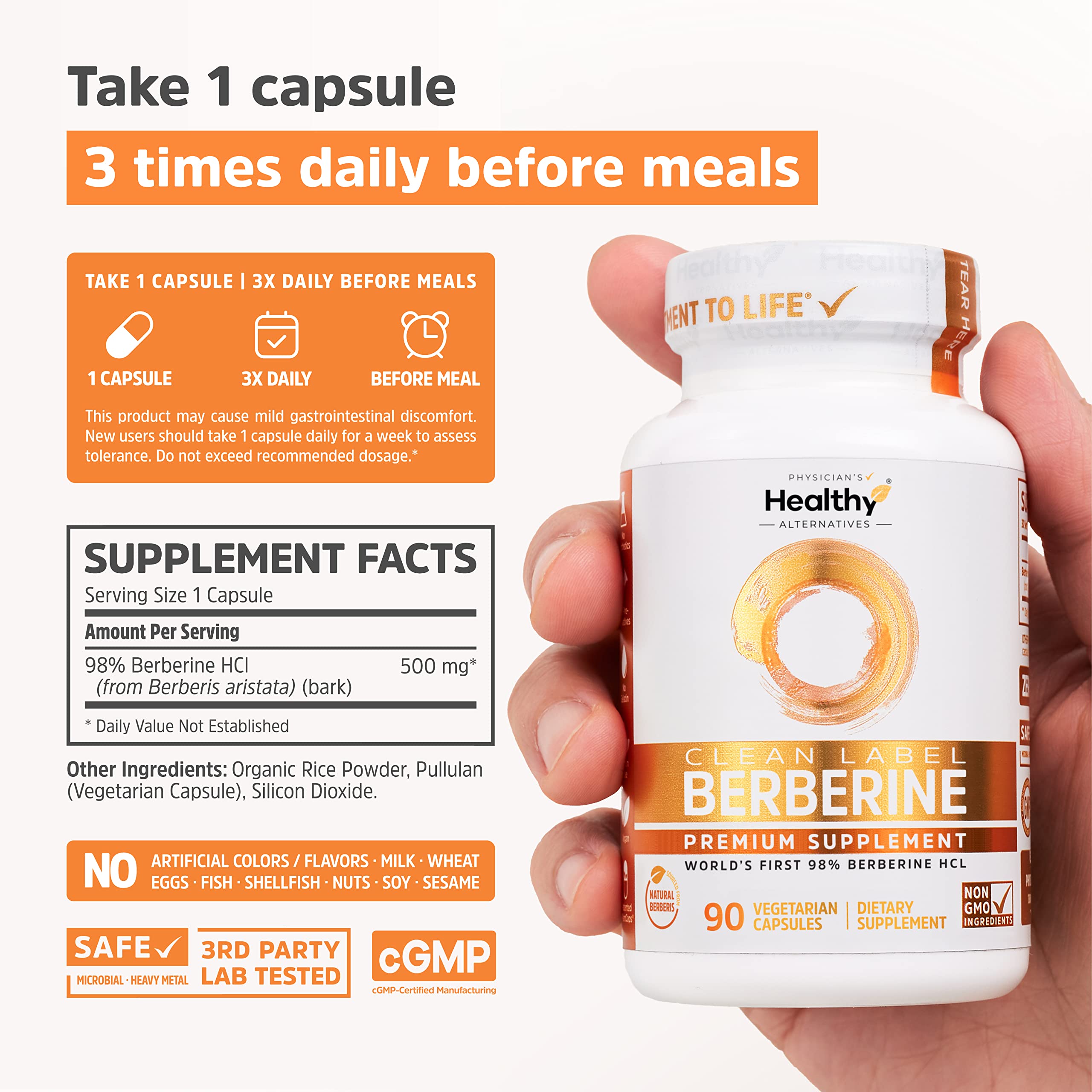 Clean Label Berberine Supplement 1500mg - Ultra Pure 98% Berberine HCl, Highest Purity Physician's Healthy AlternativesAu supplements