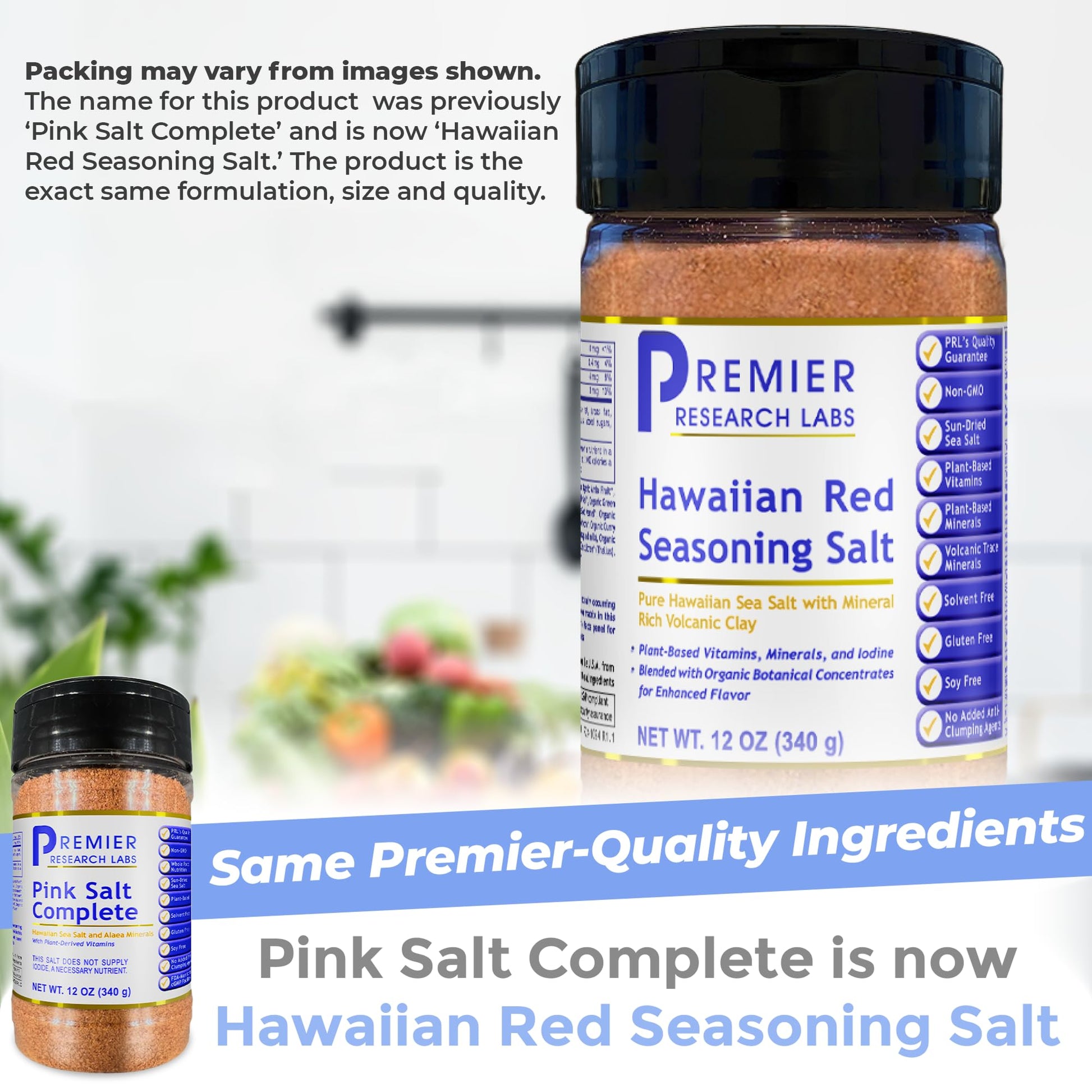 Premier Research Labs Hawaiian Red Seasoning Salt- Pink Salt, Red Hawaiian Salt, Hawaiian Red Alaea Sea Salt for Cooking, Multivitamin for Kids, Enriched with Plant-Derived Vitamins & Minerals- 12 oz Premier Research LabsAu supplements