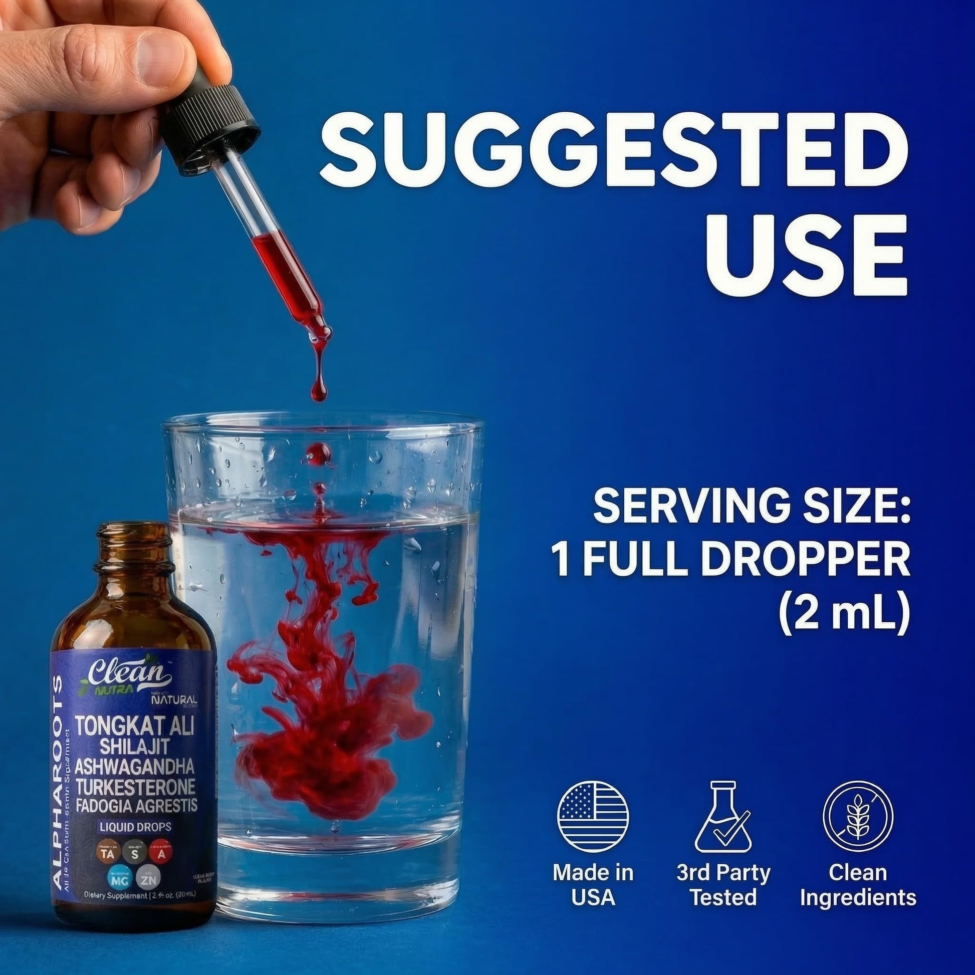 Tongkat Ali Liquid Drops Shilajit, Ashwagandha, Turkesterone, Fadogia Agrestis, Magnesium, Irish Sea Moss, and Zinc Herbal Supplement by Clean Nutra Clean NutraceuticalsAu supplements