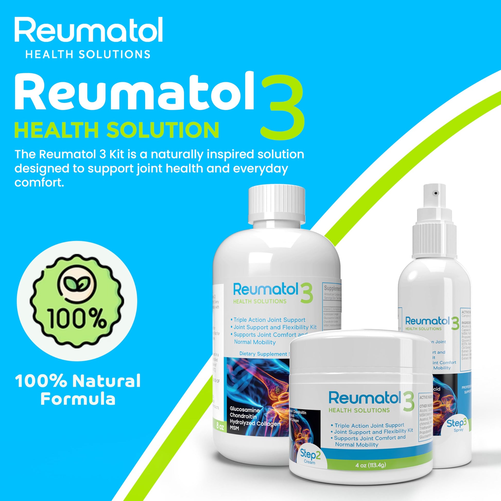 Reumatol 3 Kit – Natural Joint Support Formula for Comfort and Mobility | Helps Ease Stiffness & Promotes Flexible Joints | Herbal Blend for Daily Wellness Reumatol Health SolutionsAu supplements