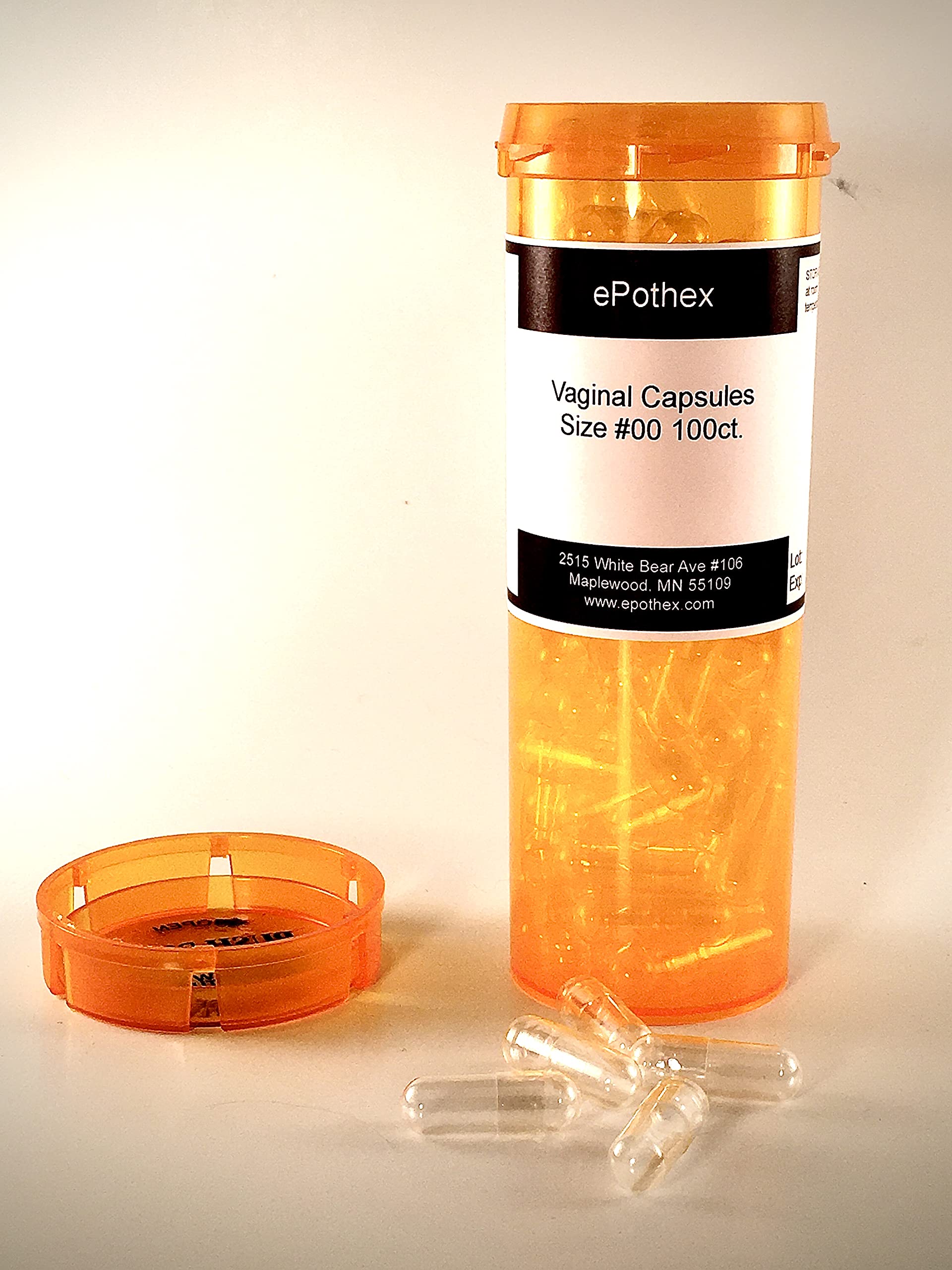 EPOTHEX Vaginal Capsule Suppositories - 100ct - Empty Non-Seperated- Great for Boric Acid and Vaginal Probiotics EPOTHEXUS supplements