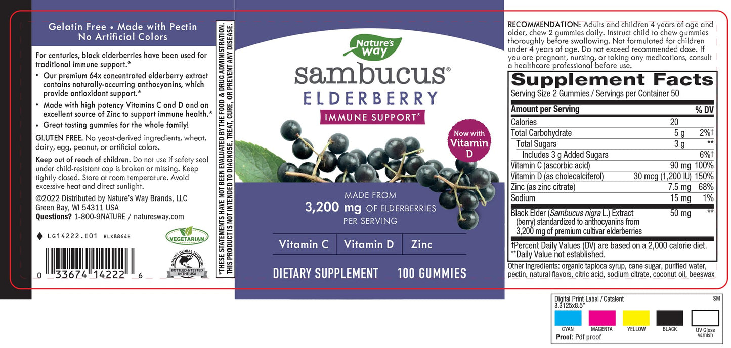 Nature's Way Sambucus Elderberry Gummies - Immune Support Supplement for Kids Nature's WayUS supplements