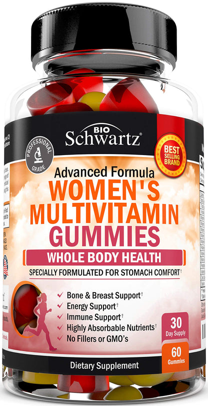 Women's Multivitamin Gummies with A C B6 B12 D & E Vitamins for Immune Support BioSchwartzUS supplements