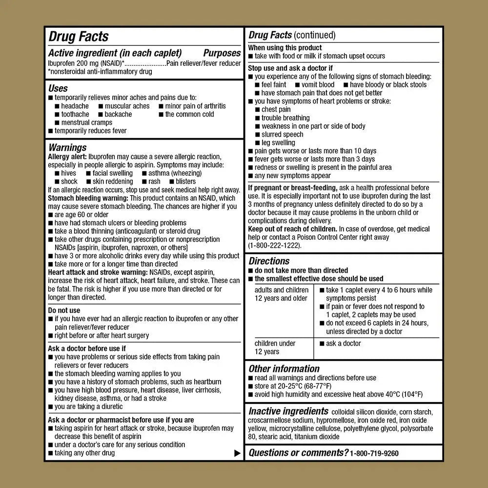GoodSense Ibuprofen Pain Reliever/Fever Reducer Caplets, 200 mg, 50-Count GoodSenseAu supplements