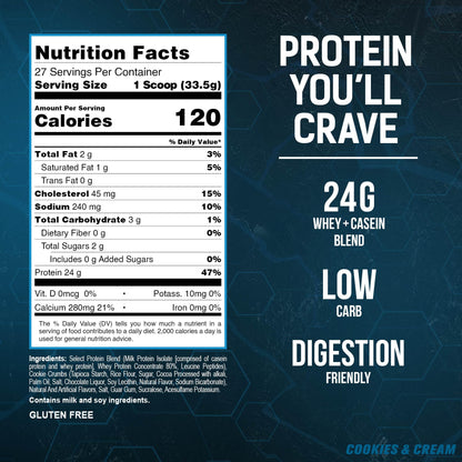PEScience Select Protein, Cookies and Cream, 27 Serving, Premium Whey and Casein PEScienceUS supplements
