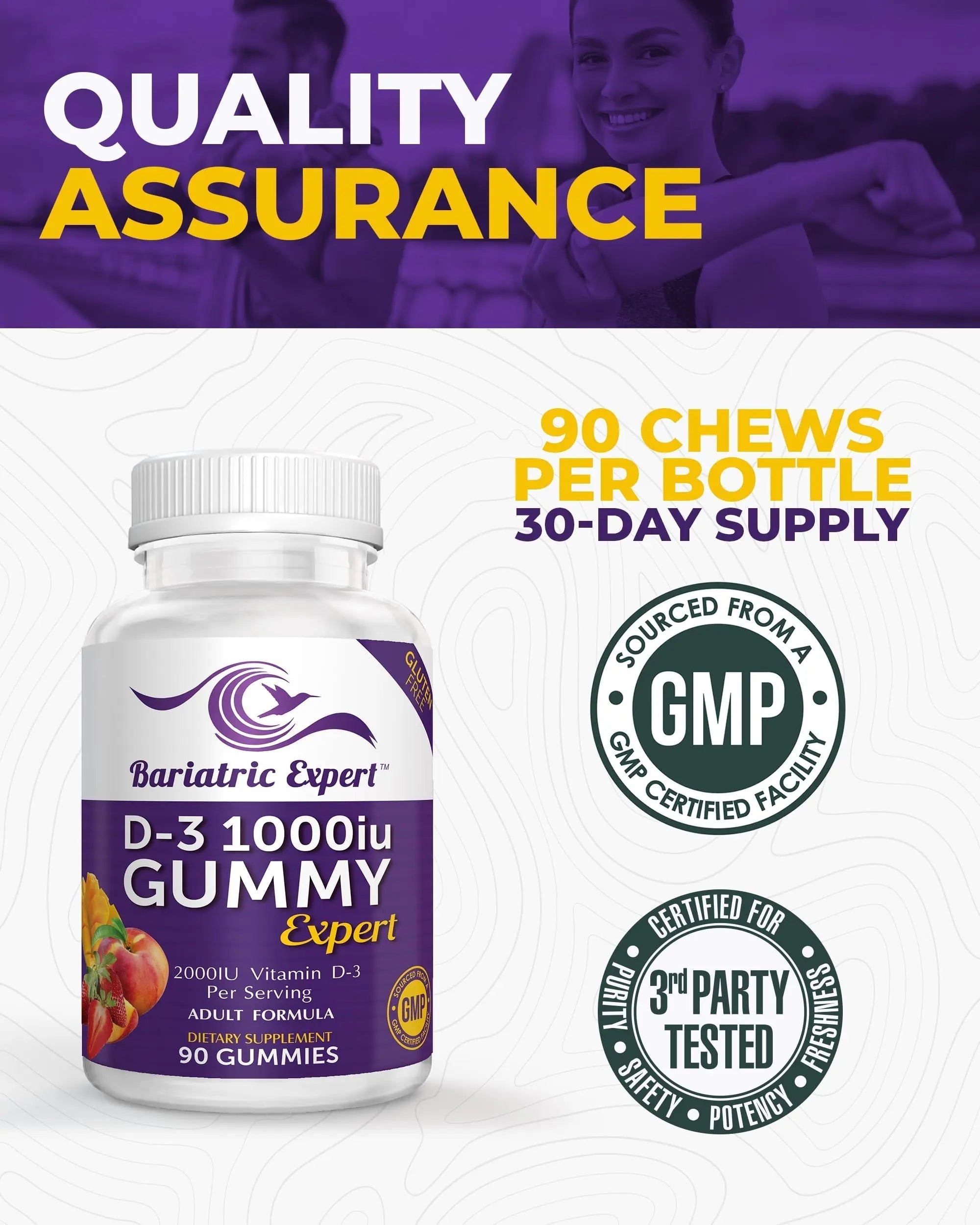 Bariatric Expert D3 Vitamin – Fast-Melting Dietary Supplement for Adults Post Bariatric Surgery, 90 Count Bariatric Food ExpertAu supplements