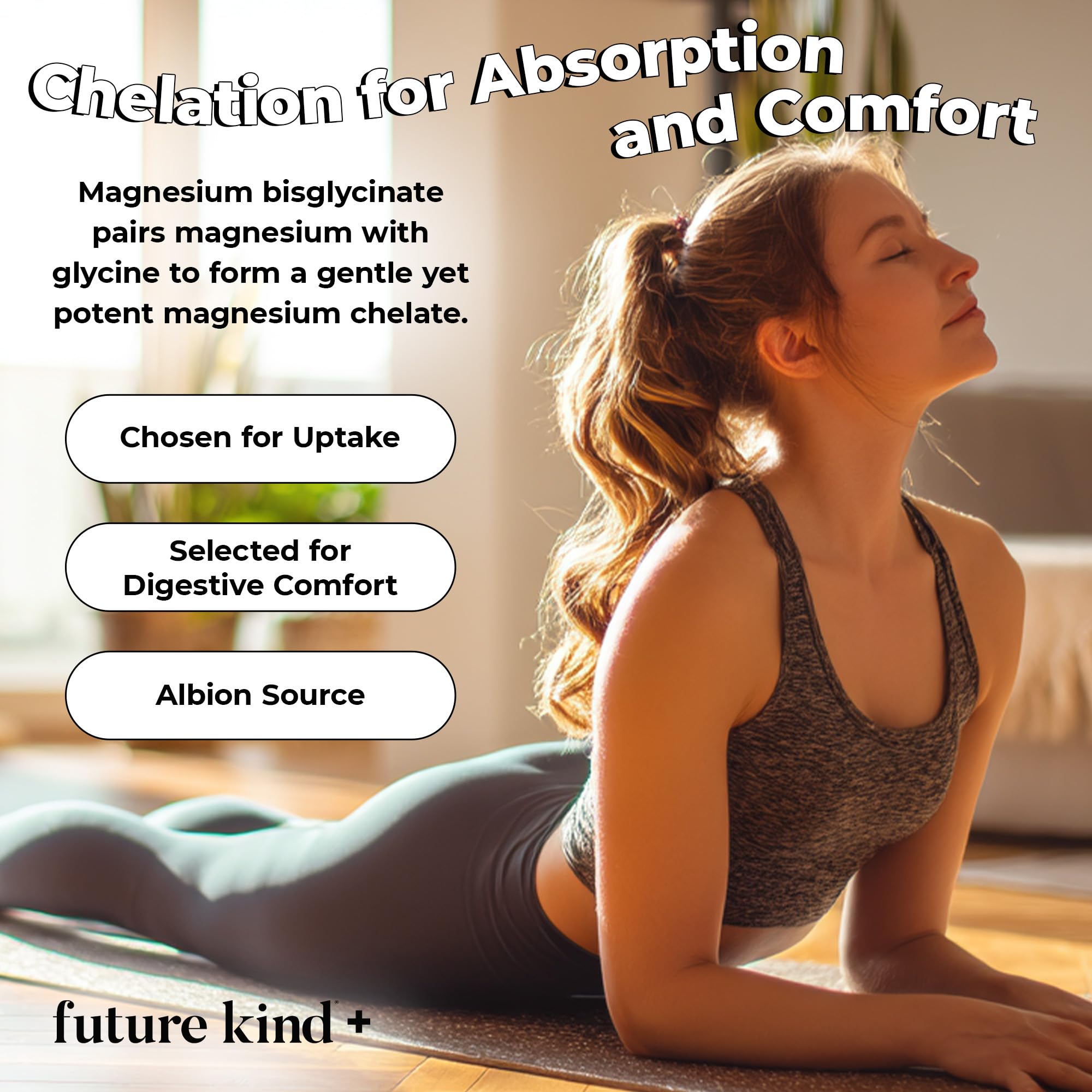 Future Kind Magnesium Glycinate, Supports Muscle and Nerve Function, High Absorption Chelated Magnesium Supplement, Nightly Calm, Energy & Metabolism, Highly Bioavailable & Potent - 30 Vegan Capsules Future KindAu supplements