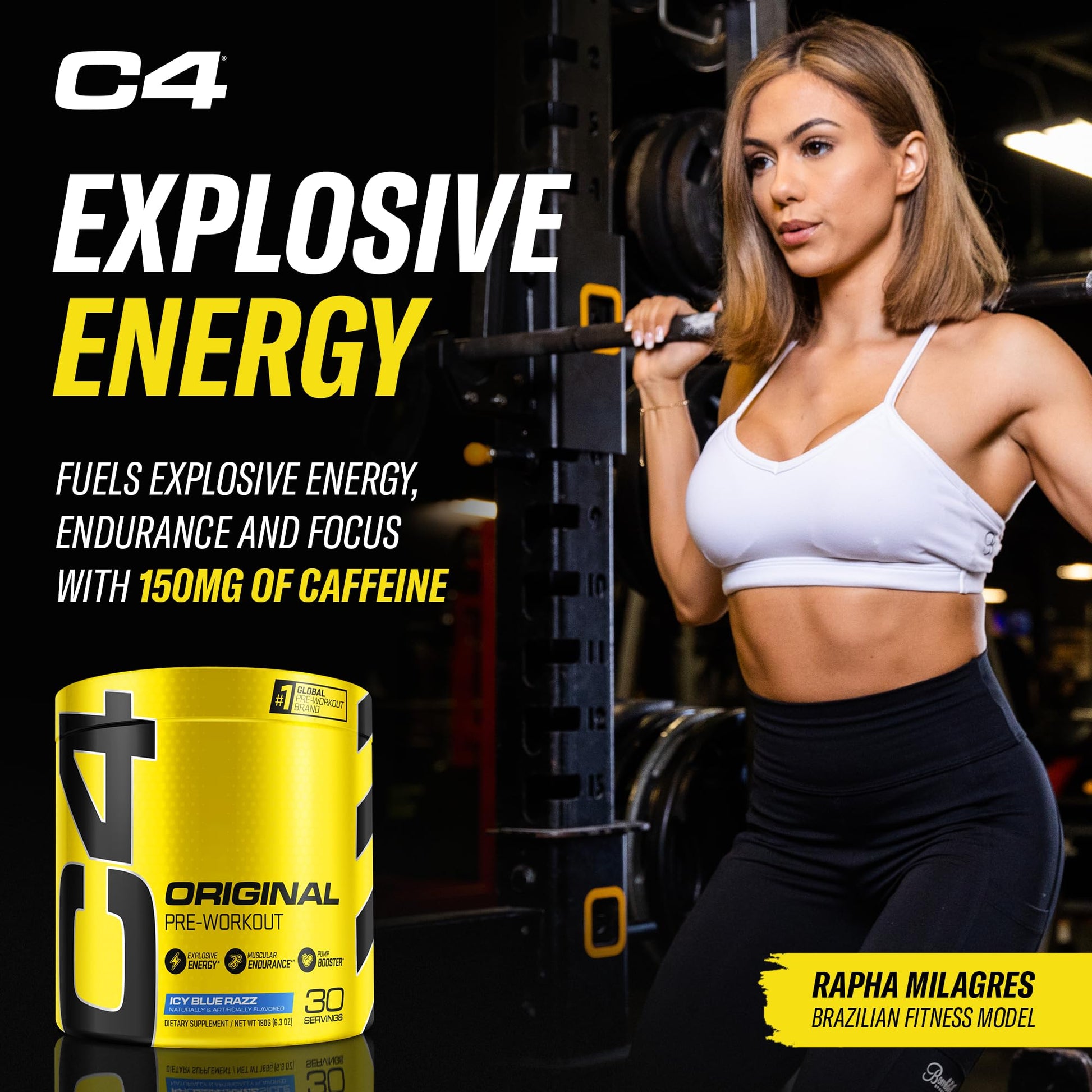 Cellucor Pre Workout & Creatine Bundle, C4 Original Pre Workout Powder, Icy Blue Razz CellucorAu supplements
