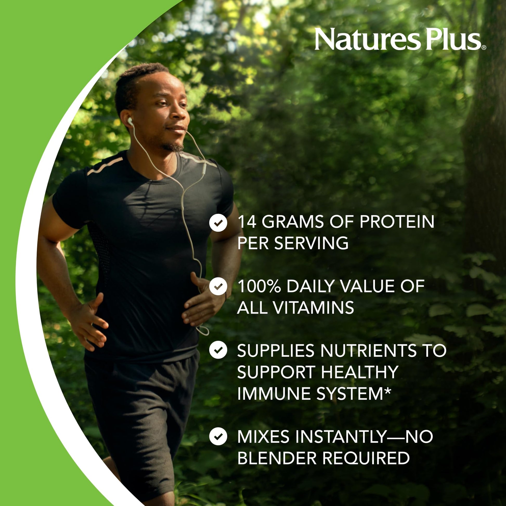 NaturesPlus SPIRU-TEIN, Peaches & Cream - 1.12 lb - Plant-Based Protein Powder - Vitamins & Minerals for Energy - Vegetarian, Gluten Free - 15 Servings NaturesPlusAu supplements
