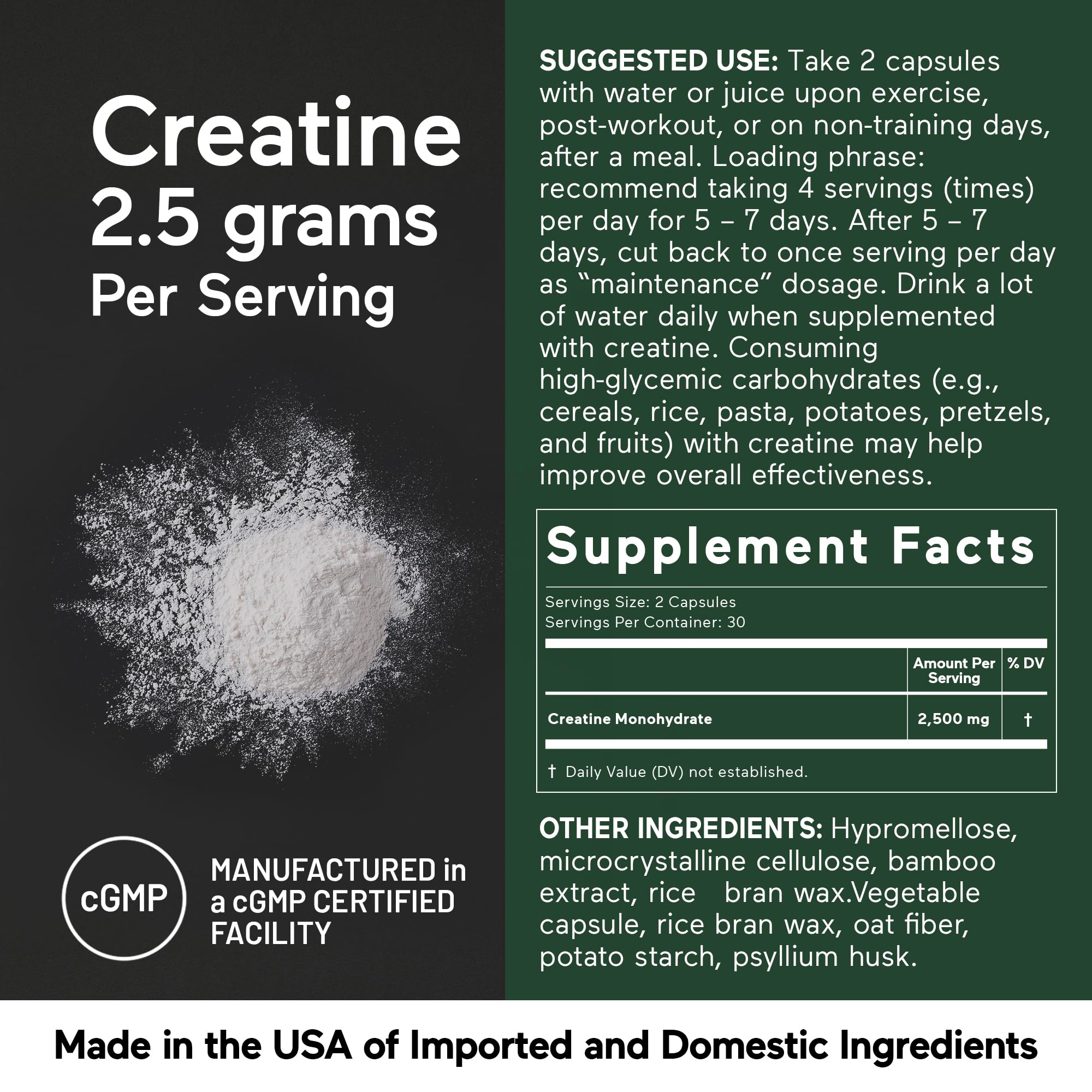 SMARTERNUTRITION Creatine Monohydrate Pills with 2500mg (2.5g) Per Serving, Vegan Capsules - Pre & Post Workout Recovery Support, Promotes Muscle Mass &. Endurance - 60 Count[30-Day Supply] SMARTERNUTRITIONAu supplements