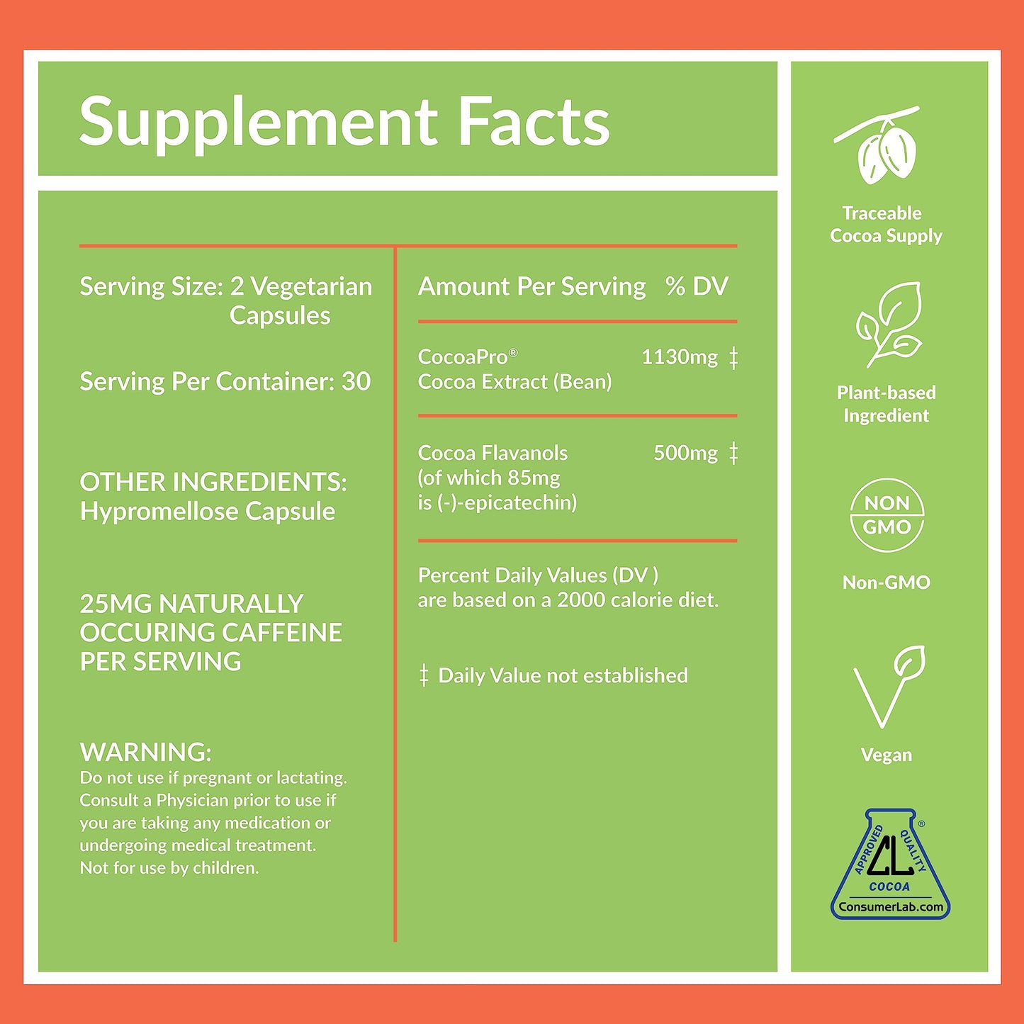 CocoaVia Cardio Health Supplement, 30 Day, 500mg Cocoa Flavanols, Support Heart Health CocoaViaUS supplements