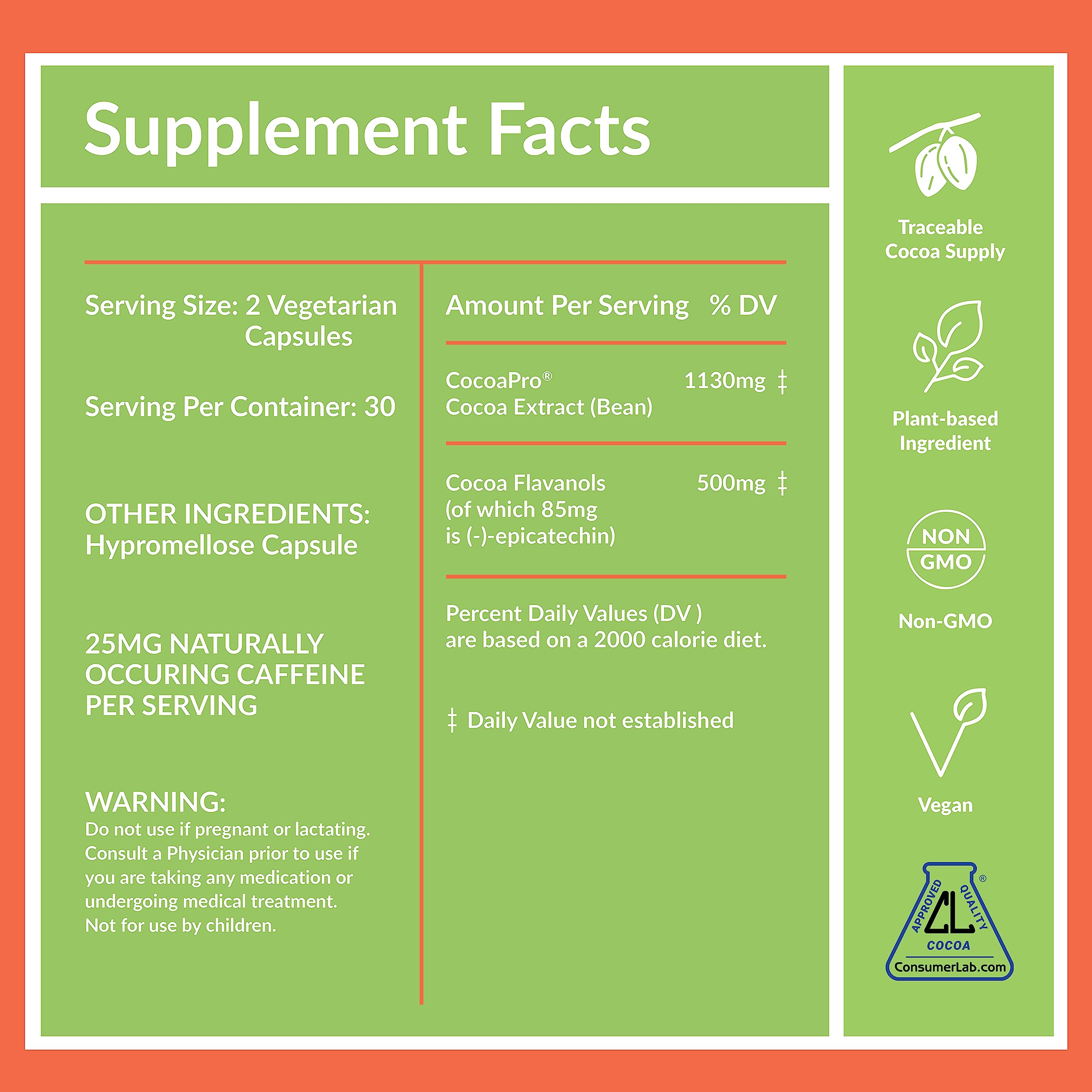 CocoaVia Cardio Health Supplement, 30 Day, 500mg Cocoa Flavanols, Support Heart Health CocoaViaAu supplements