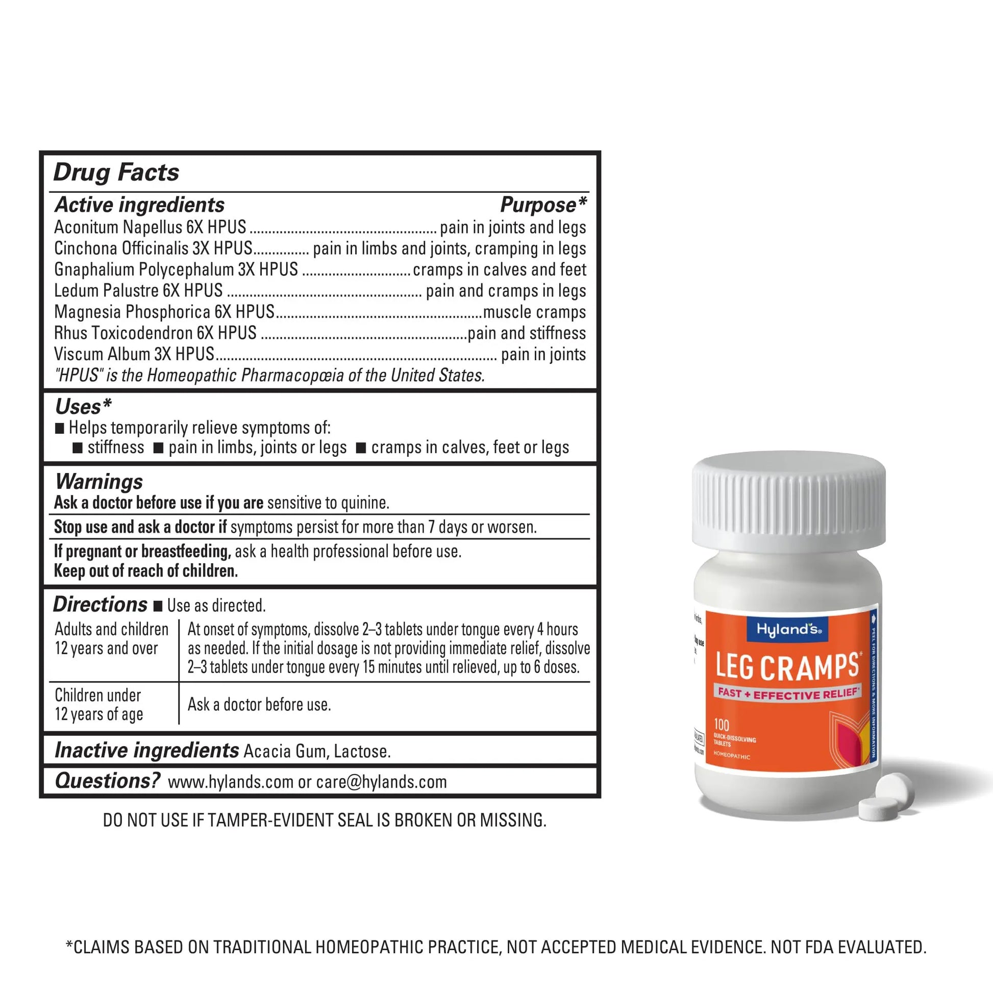 Hyland's Leg Cramps, Relief of Leg, Calf, Charley Horses, and Foot Cramps, 100 Quick-Dissolving Tablets 3-Pack (300 Total) Hyland'sAu supplements