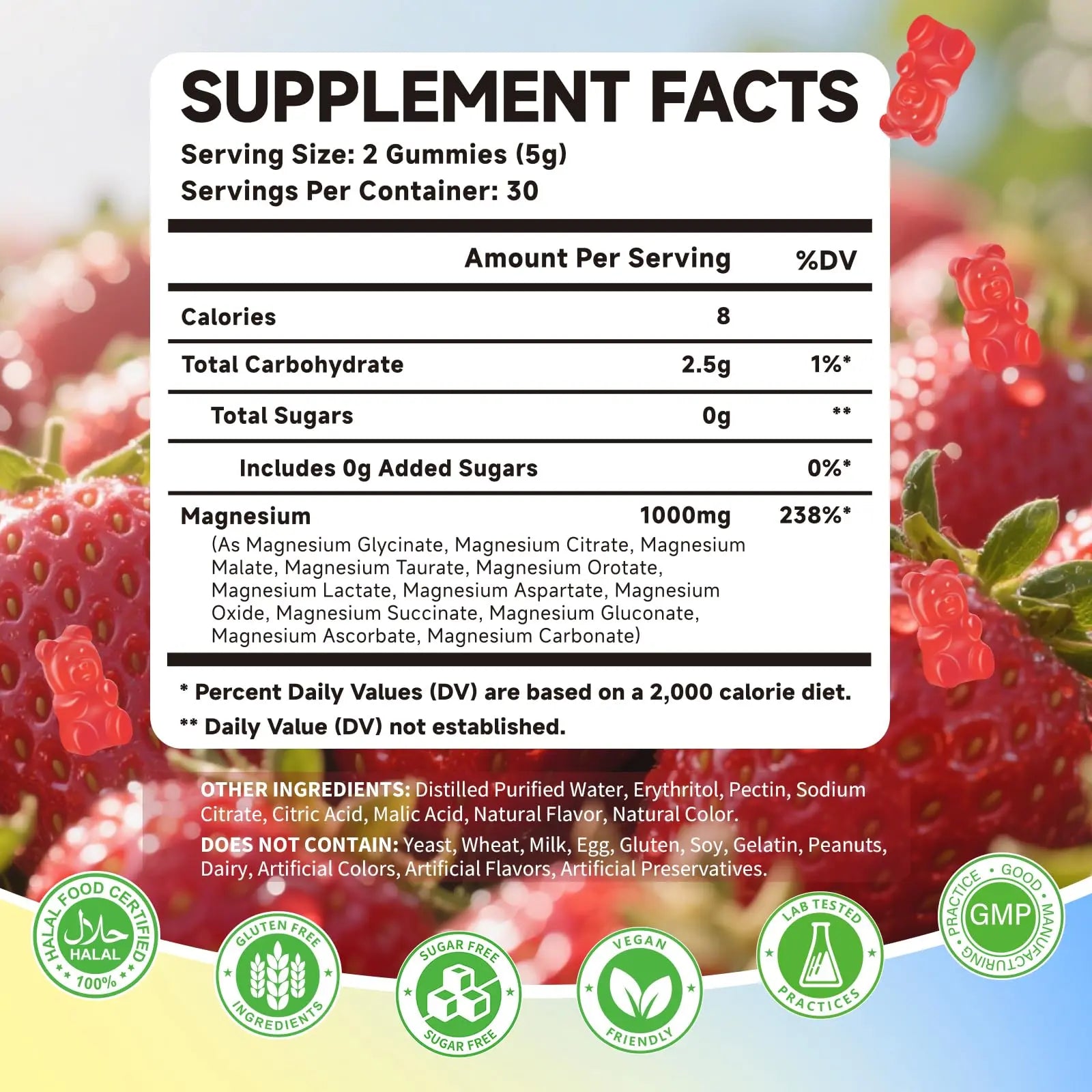 Magnesium Complex Gummies 1000mg | 12-in-1 Magnesium Complex Supplement with Glycinate, Citrate, Malate & Taurate Supports Muscle Function, Bone Health, Rest & Relaxation – Strawberry Flavor, 60 Count Mchokuunz supplements