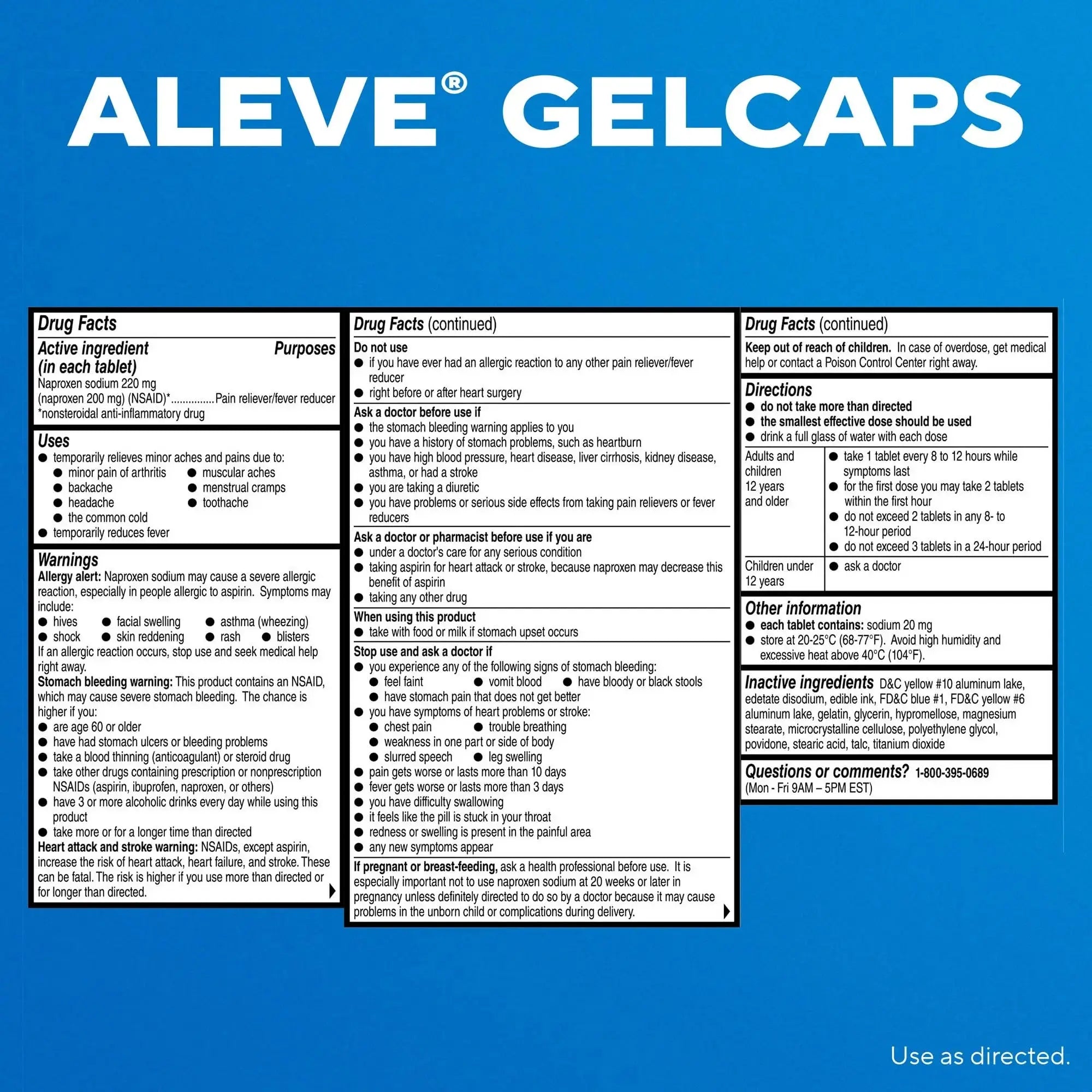 Aleve Gelcaps with Easy Open Arthritis Cap, Naproxen Sodium, Medication for Arthritis Pain, 160 Count AleveAu supplements