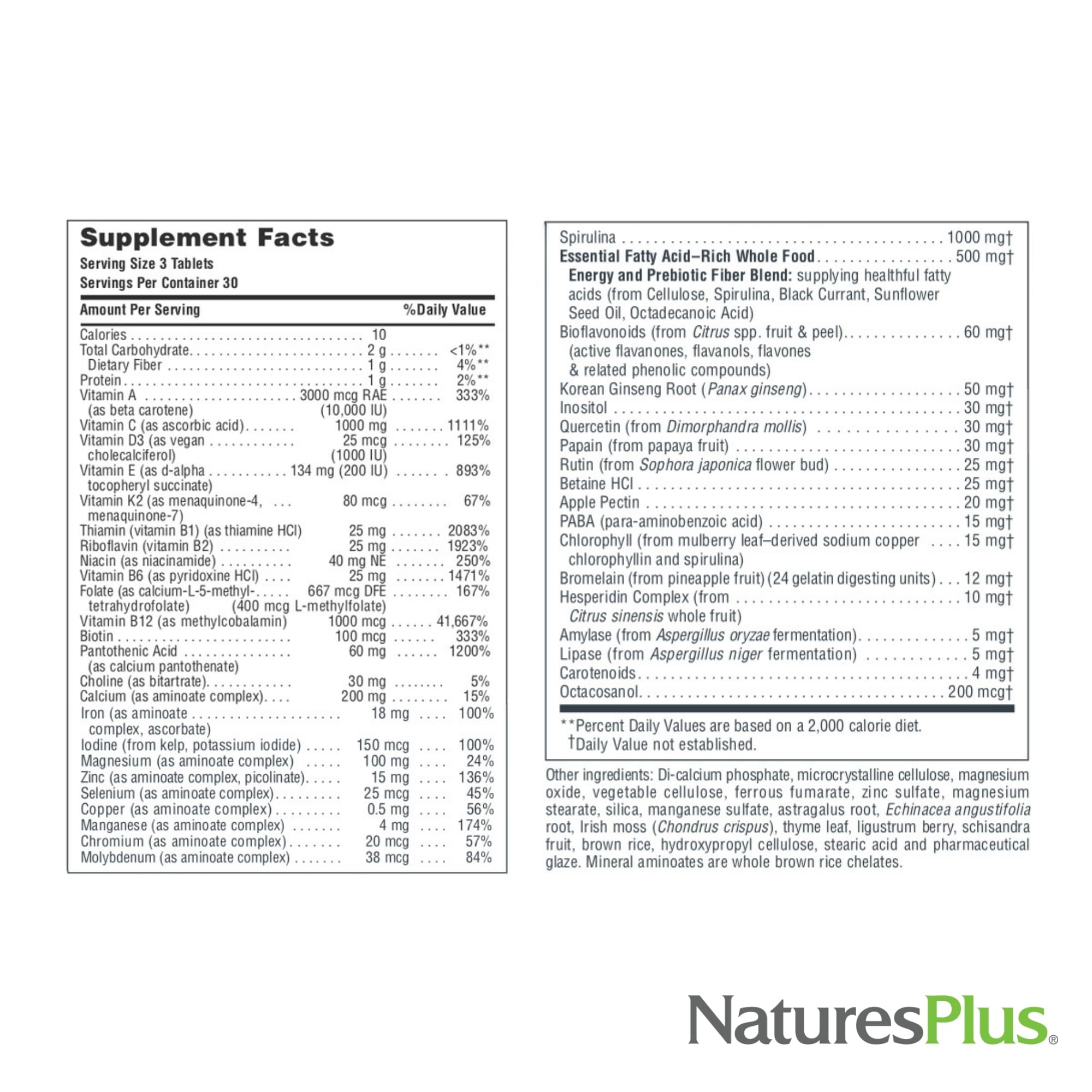 NaturesPlus Source of Life - 90 Tablets - Multivitamin & Mineral Supplement with Concentrated Whole Foods - Gluten Free, Vegetarian - 30 Servings NaturesPlusAu supplements