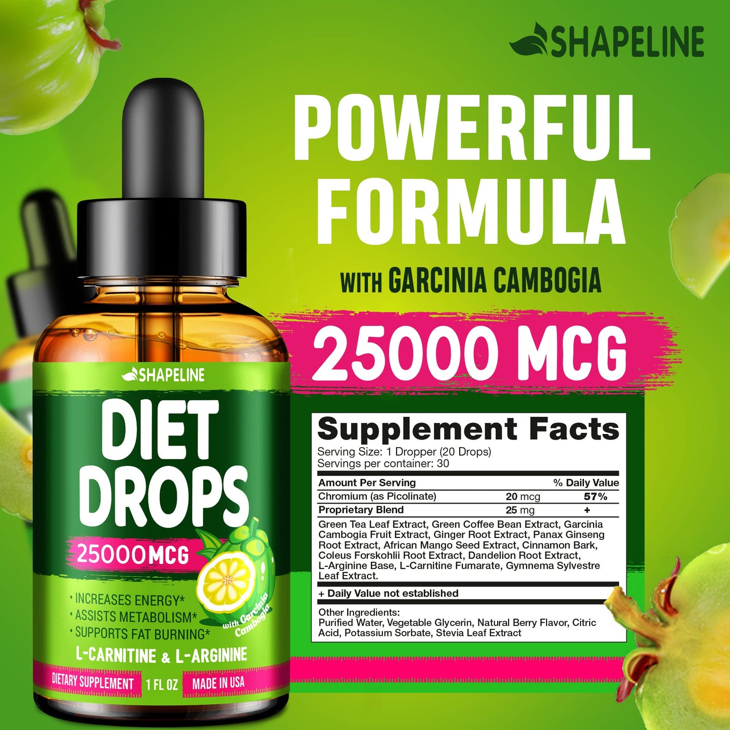 SHAPELINE Weight Loss Drops - Diet Drops 1 Fl Oz & 2 Fl Oz - Made in The USA - Appetite SHAPELINEUS supplements