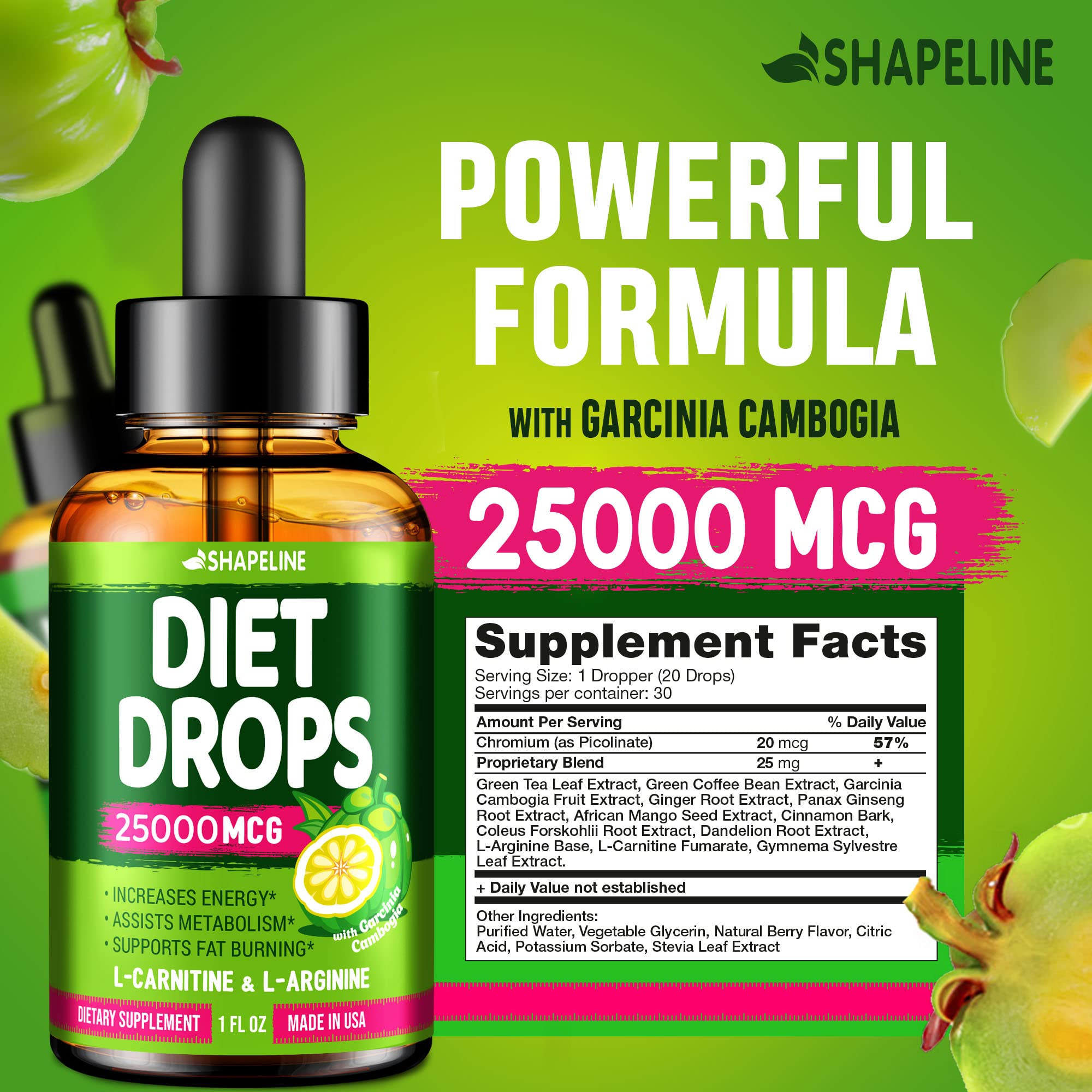 SHAPELINE Weight Loss Drops - Diet Drops 1 Fl Oz & 2 Fl Oz - Made in The USA - Appetite SHAPELINEUS supplements