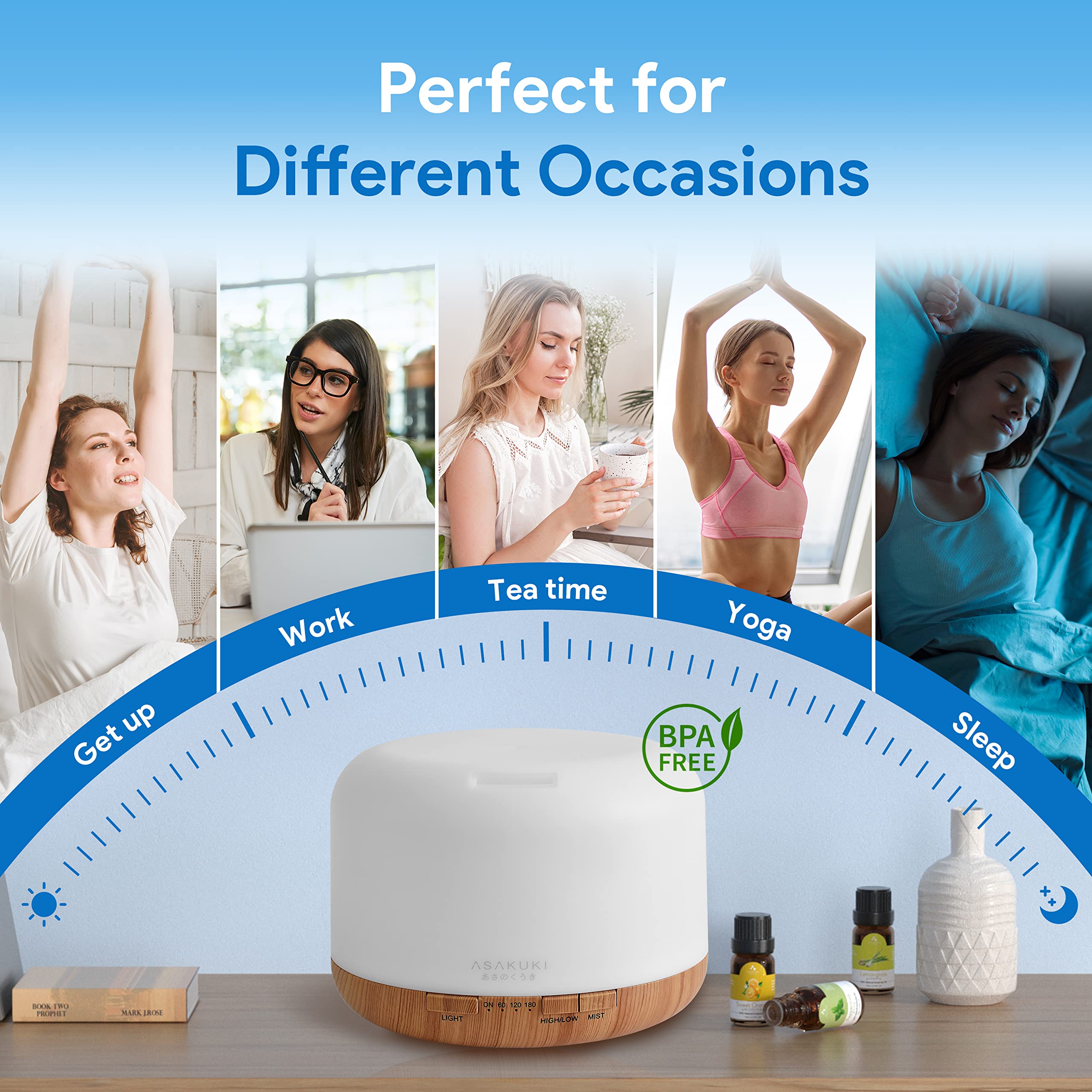 ASAKUKI 500ml Premium, Essential Oil Diffuser with Remote Control, 5 in 1 Ultrasonic Aromatherapy Fragrant ASAKUKIAu supplements