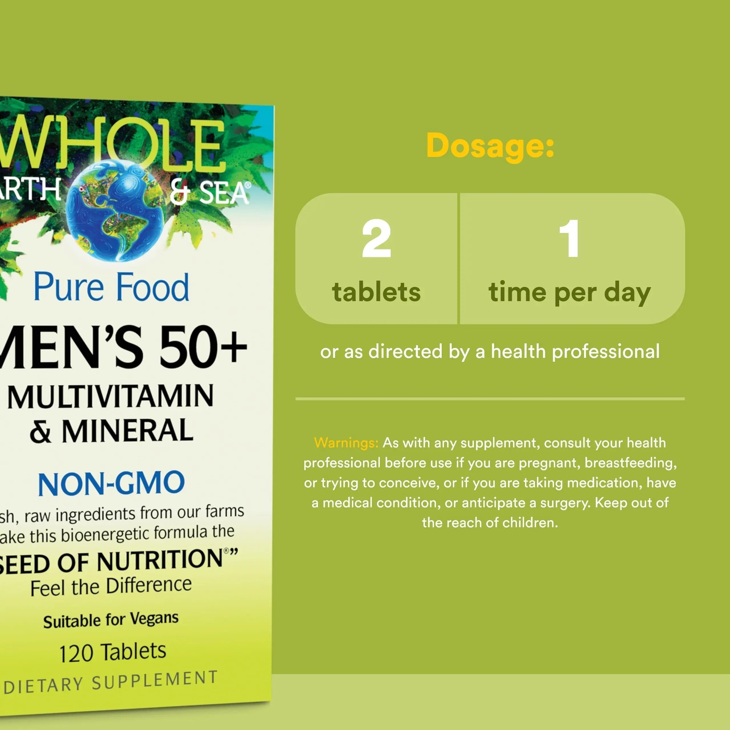 Natural Factors Whole Earth & Sea Men's 50+ Multivitamin & Mineral - Daily Nutritional Support Multivitamin Natural FactorsAu supplements