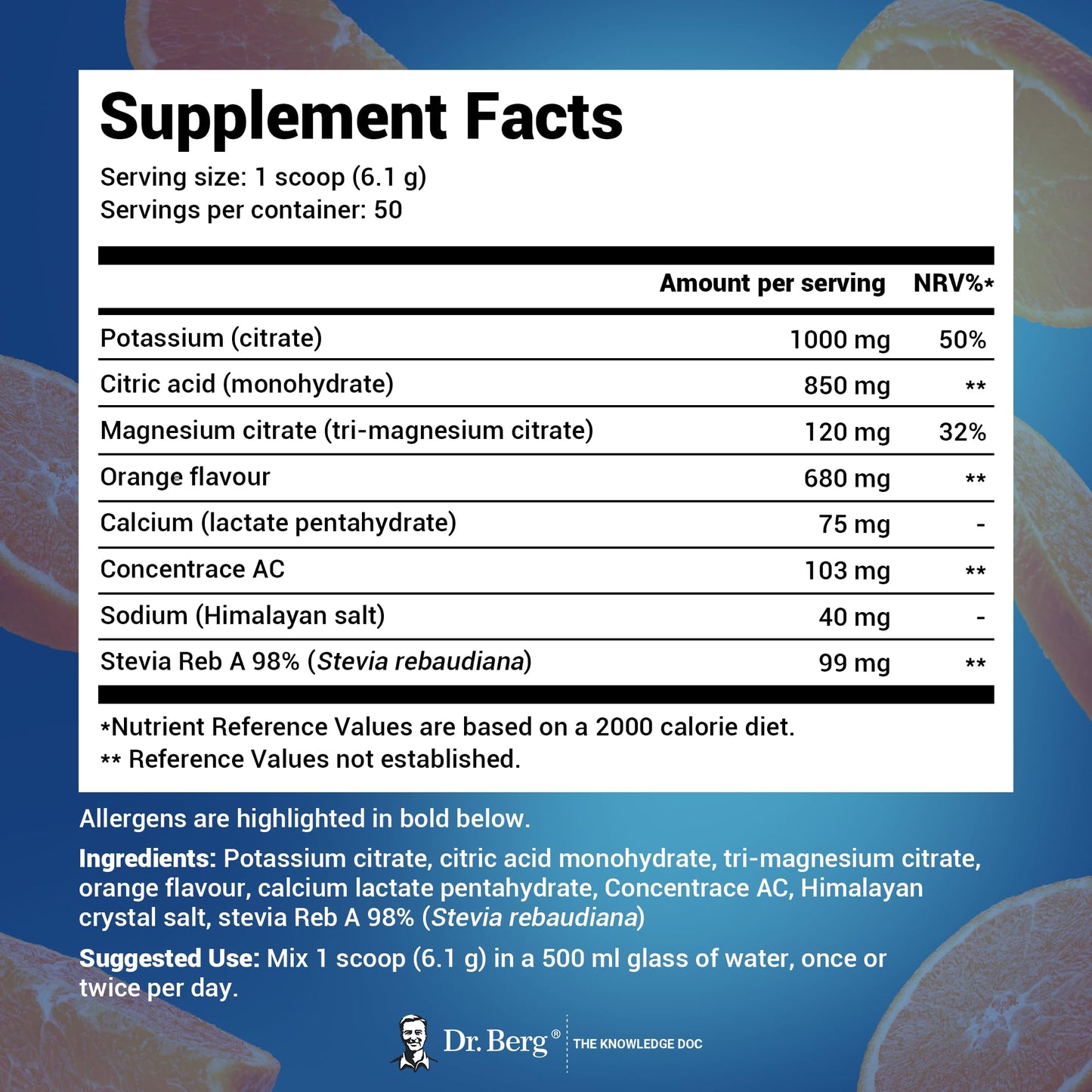 Dr. Berg Electrolyte Powder - Electrolyte Drink Supplements with 1000mg Potassium Dr. Berg NutritionalsUS supplements