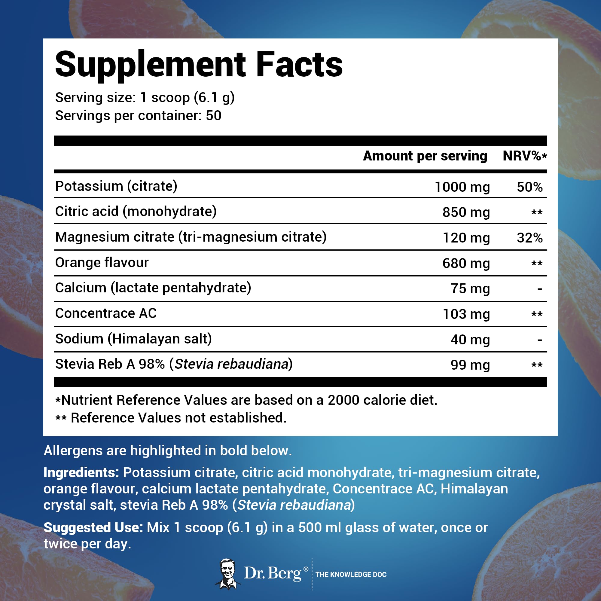 Dr. Berg Electrolyte Powder - Electrolyte Drink Supplements with 1000mg Potassium Dr. Berg NutritionalsUS supplements