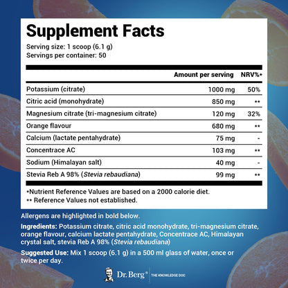 Dr. Berg Electrolyte Powder - Electrolyte Drink Supplements with 1000mg Potassium Dr. Berg NutritionalsUS supplements