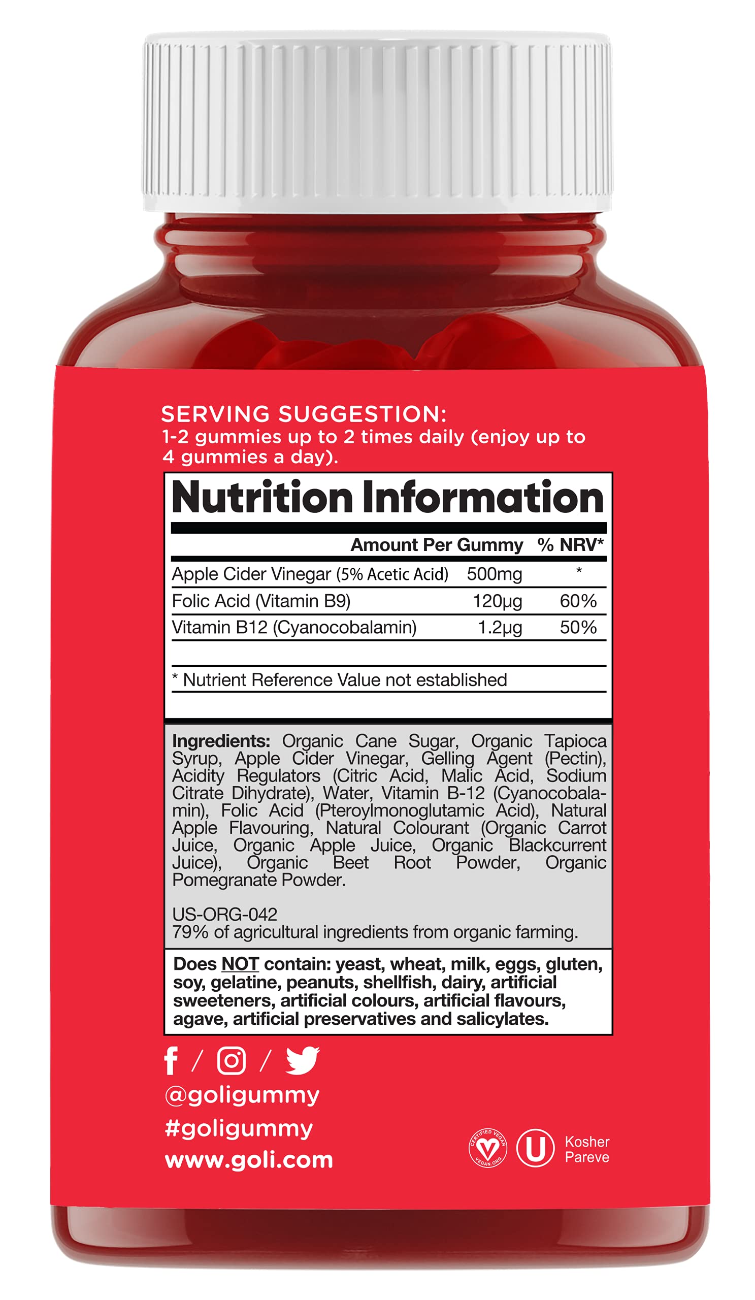 Goli Nutrition Goli nutrition World's First Apple Cider Vinegar Gummies 60 Count, 60 Count GoliAu supplements