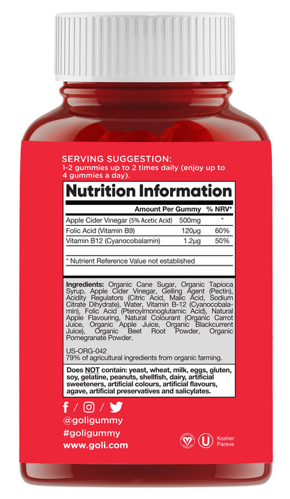 Goli Nutrition Goli nutrition World's First Apple Cider Vinegar Gummies 60 Count, 60 Count GoliUS supplements