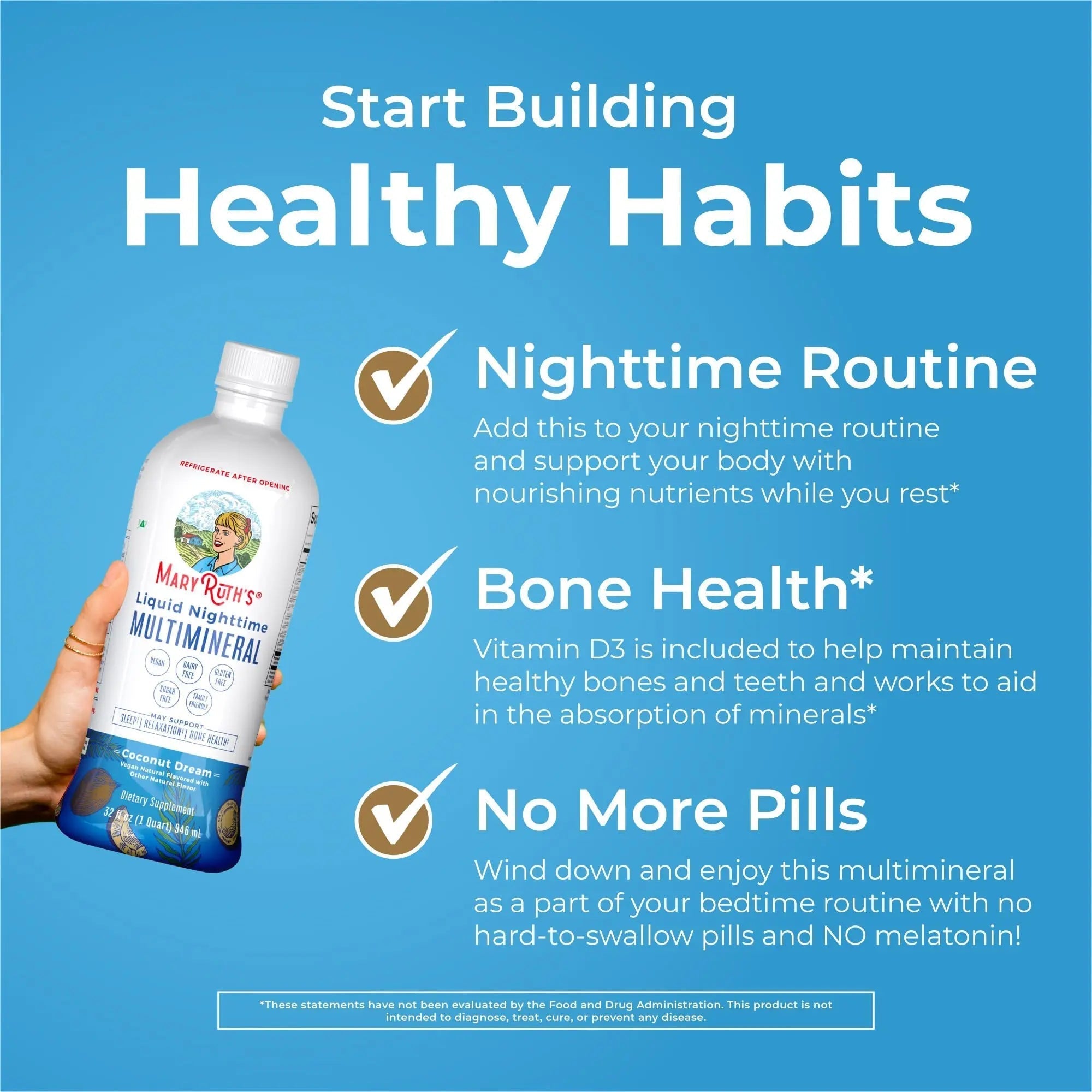 MaryRuth's Multivitamin Gummies for Women (Cherry & Raspberry) & Liquid Nighttime Multimineral Coconut (32oz) | Clean Label Project Verified MARYRUTH'SAu supplements