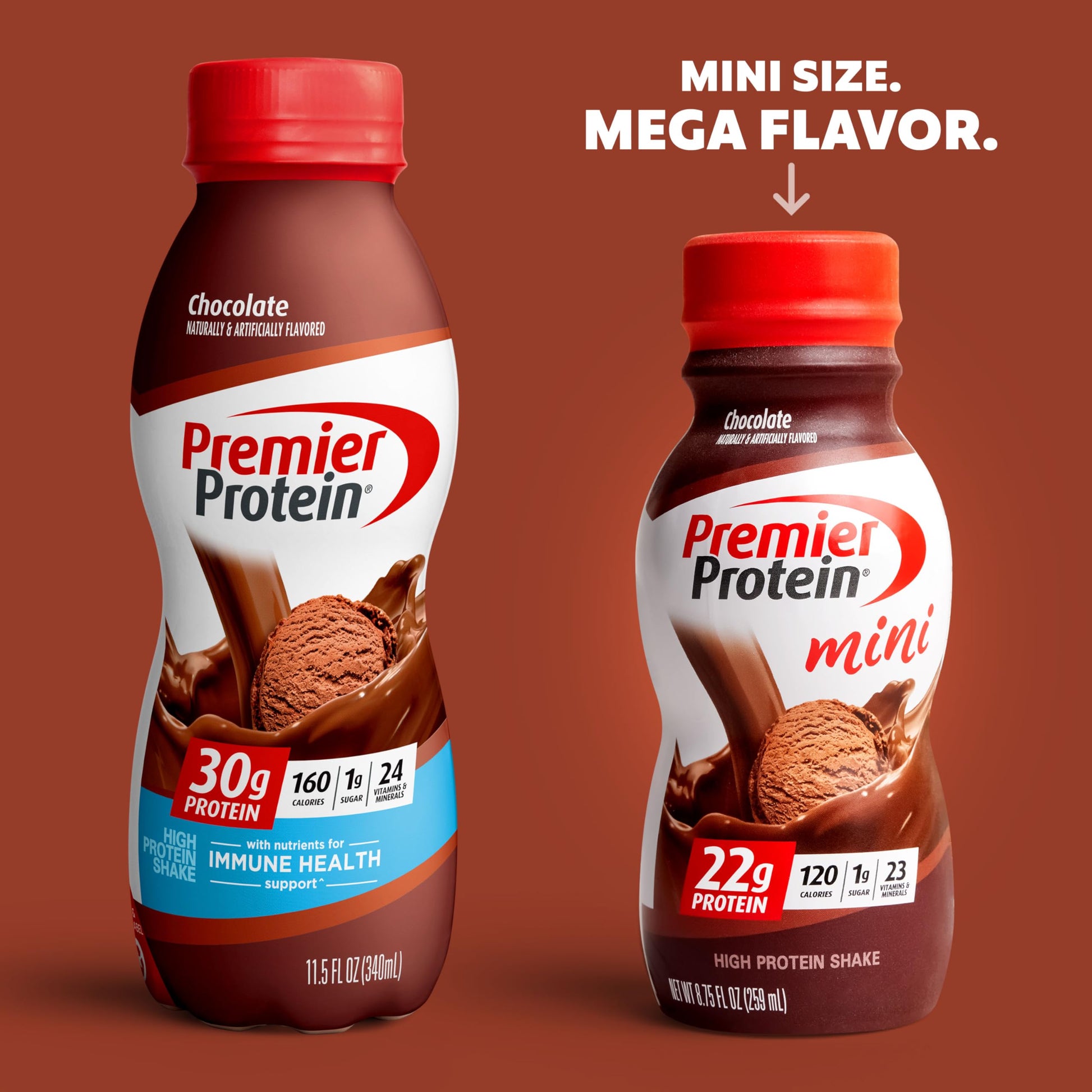 Premier Protein Shake MINIs, Chocolate, 22g Protein, 120 Calories, 1g Sugar, 8.75fl oz Premier ProteinUS supplements