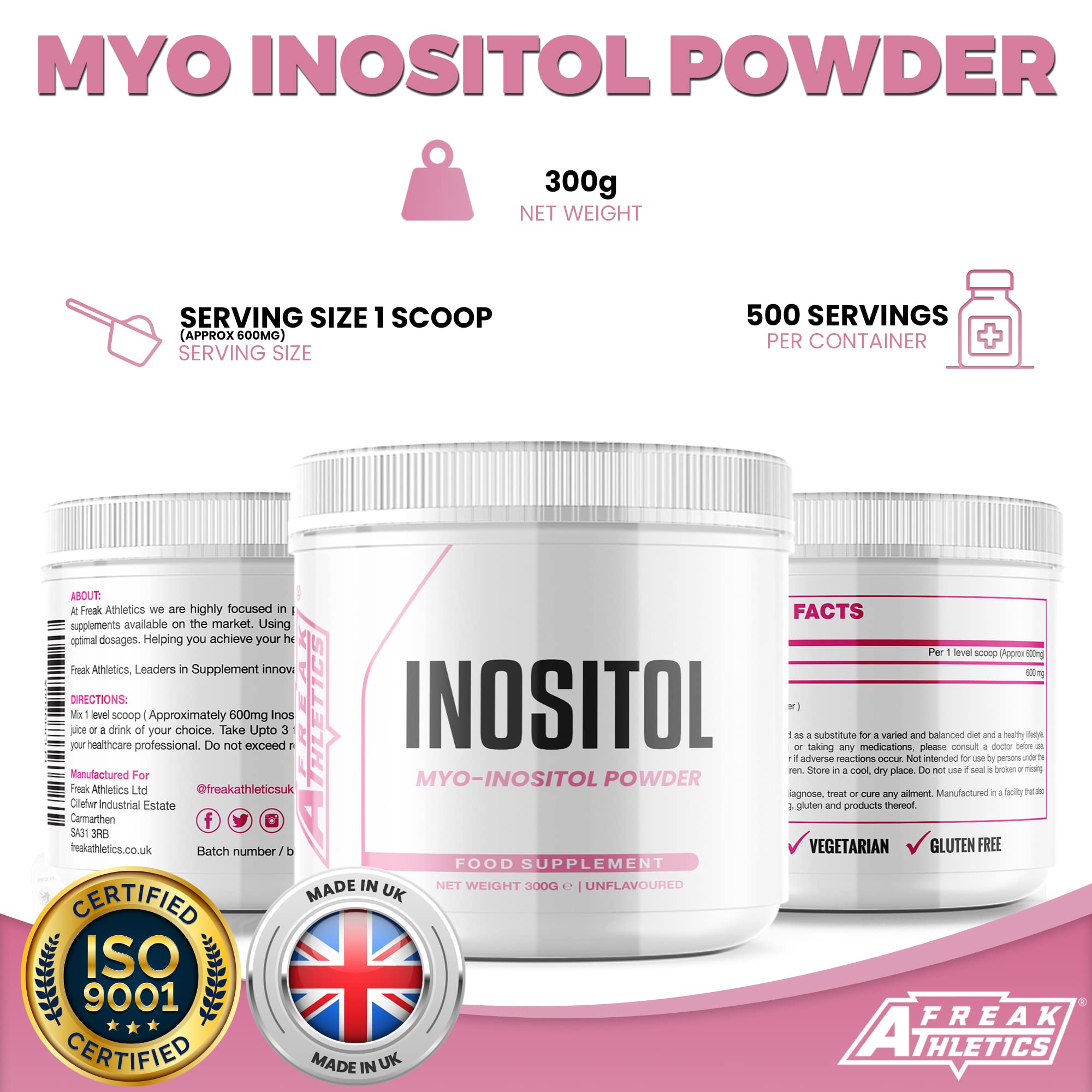 Inositol (Myo-Inositol) Powder 300g | Premium Myo Inositol Powder - Supports Women Freak AthleticsUS supplements