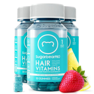 SugarBearPro Hair Vitamin Gummy 3 Month Supply Extra Strength Biotin 6000mcg, Growth for Men & Women, Vegan Vitamin B12 SugarBearHairAu supplements