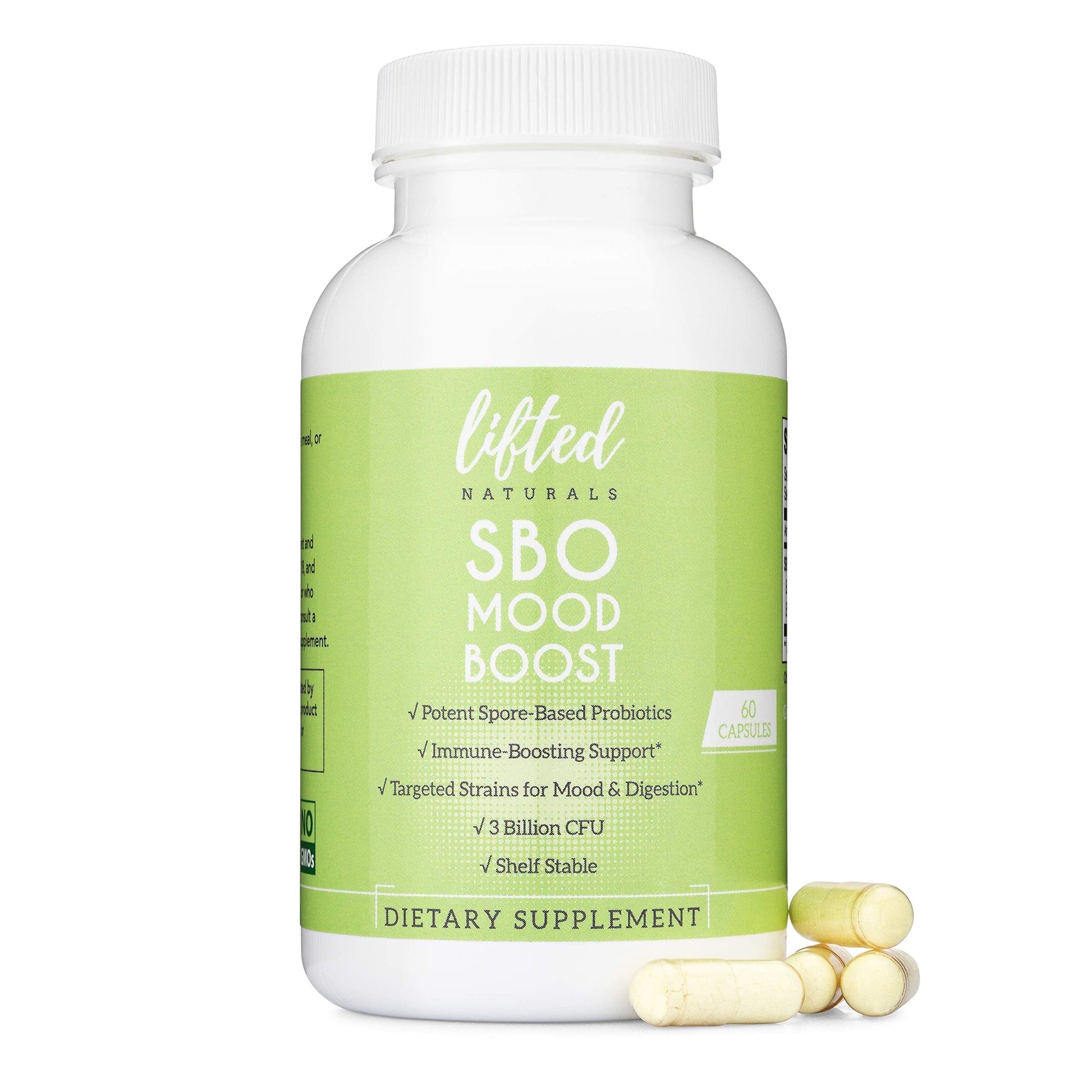 Lifted Naturals Spore Based Probiotic Probiotics - SBO Mood Boost - Spore/Soil-Based - Digestion & Natural Mood Support - Histamine-Free - 60 Day Supply, Non-GMO, Dairy-Free, Gluten-Free, Vegan Lifted NaturalsAu supplements