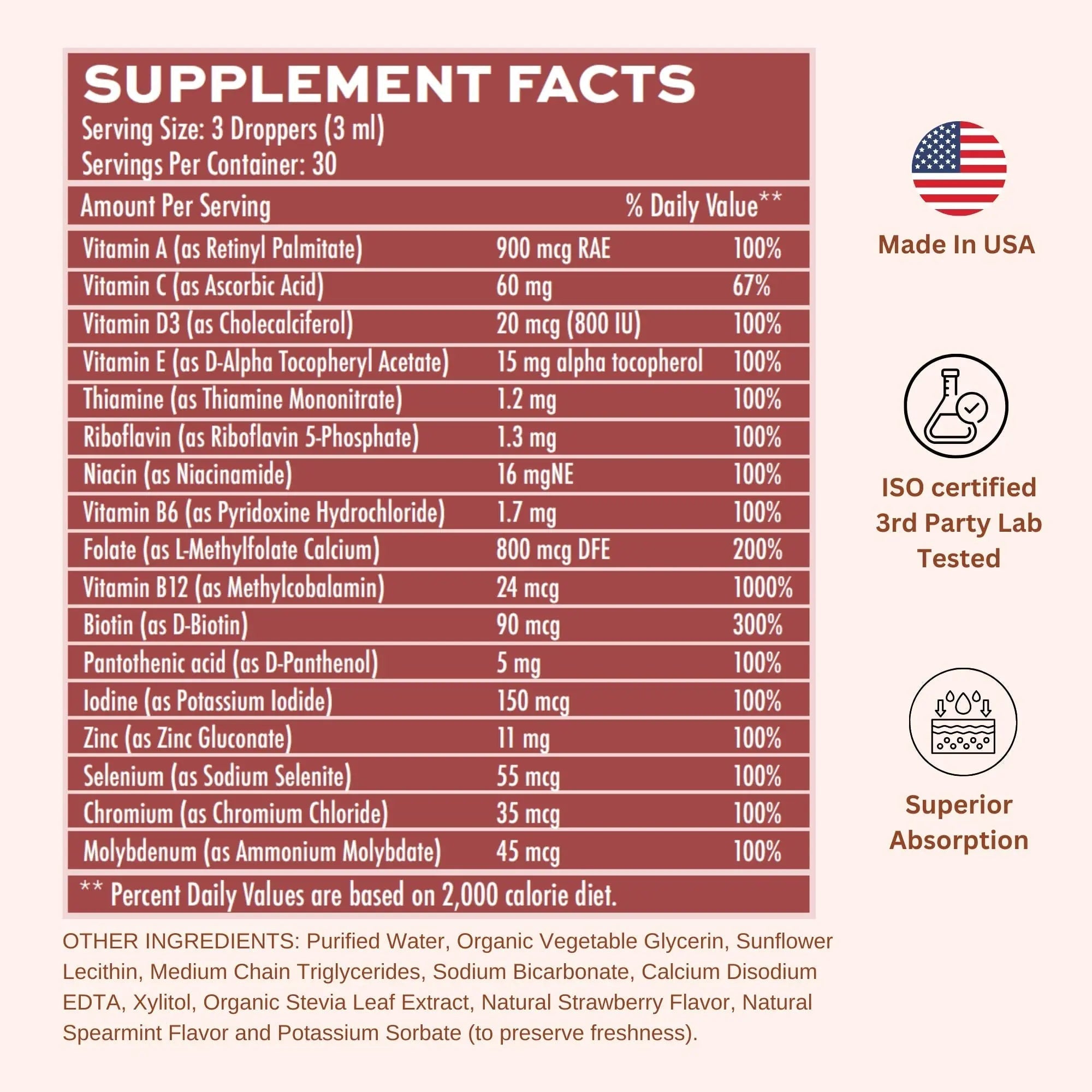 Vitaminally Liposomal Men's 50+ Liquid Multivitamin Drops | Non-GMO | Sugar Free | Gluten Free | 30 Day Supply | 3 FL Oz | VitaminallyAu supplements