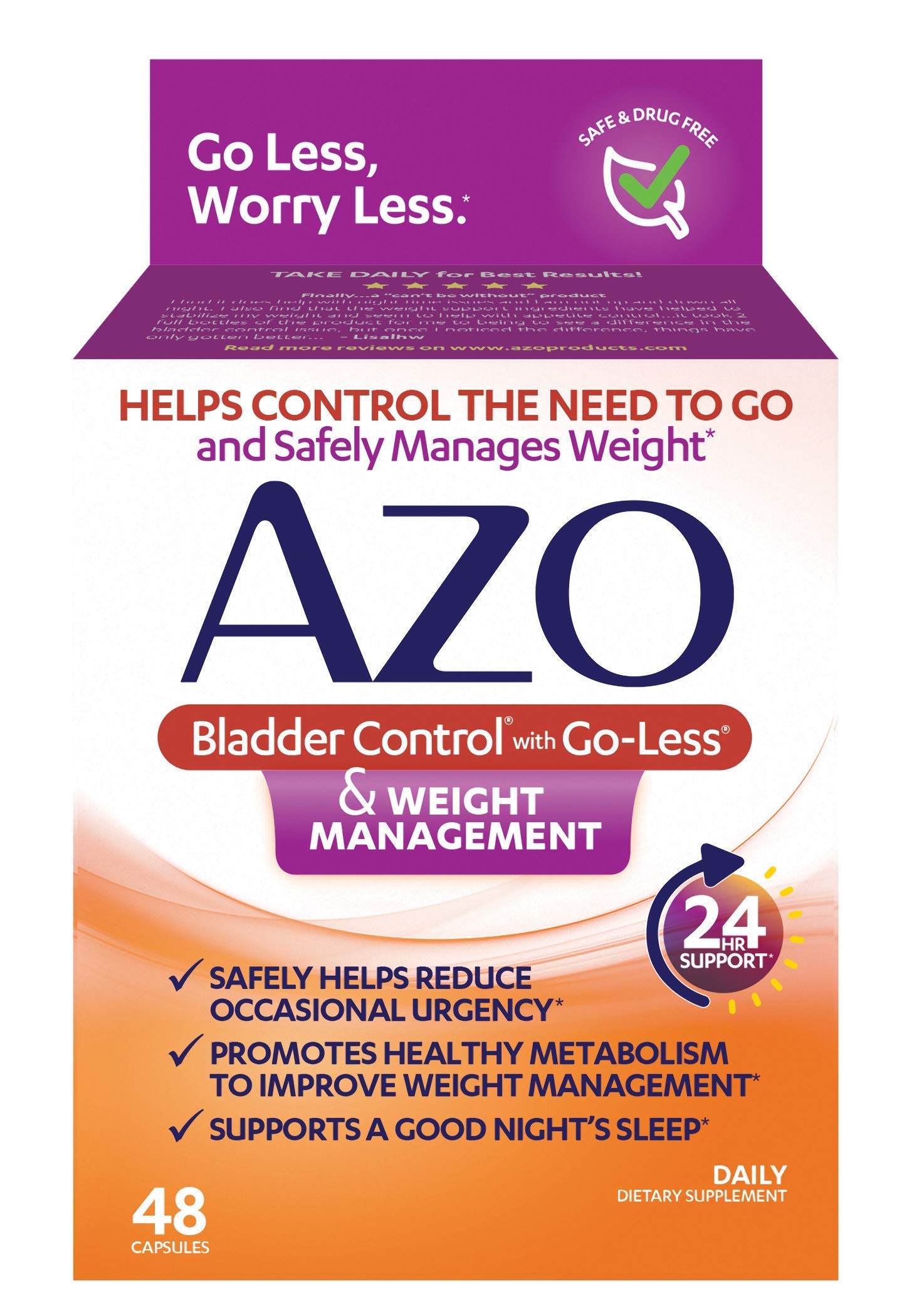 AZO Bladder Control with Go-Less® & Weight Management Dietary Supplement & Complete Feminine AZOAu supplements