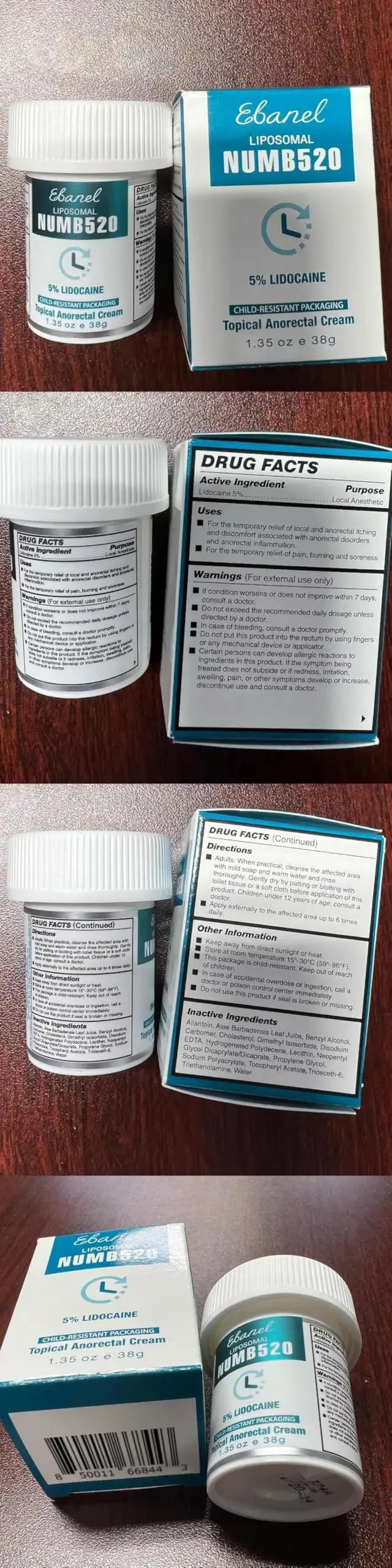 Ebanel 5% Lidocaine Numbing Cream, Pain Relief Burn Itch Numb Cream, Maximum Strength Topical Anesthetic with Allantoin, Vitamin E for Local and Anorectal Uses, Hemorrhoid Treatment, 1.35 Oz EbanelAu supplements