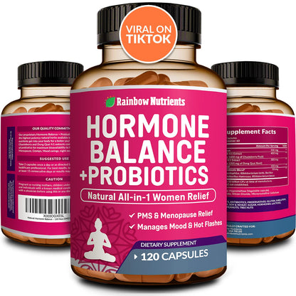 Hormone Balance + Probiotics for Women (3450mg) Natural Relief for Menopause Rainbow Nutrients, LLCUS supplements