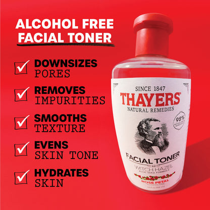 Thayers Alcohol-Free, Hydrating Rose Petal Witch Hazel Facial Toner 12 oz + 3oz THAYERSUS supplements