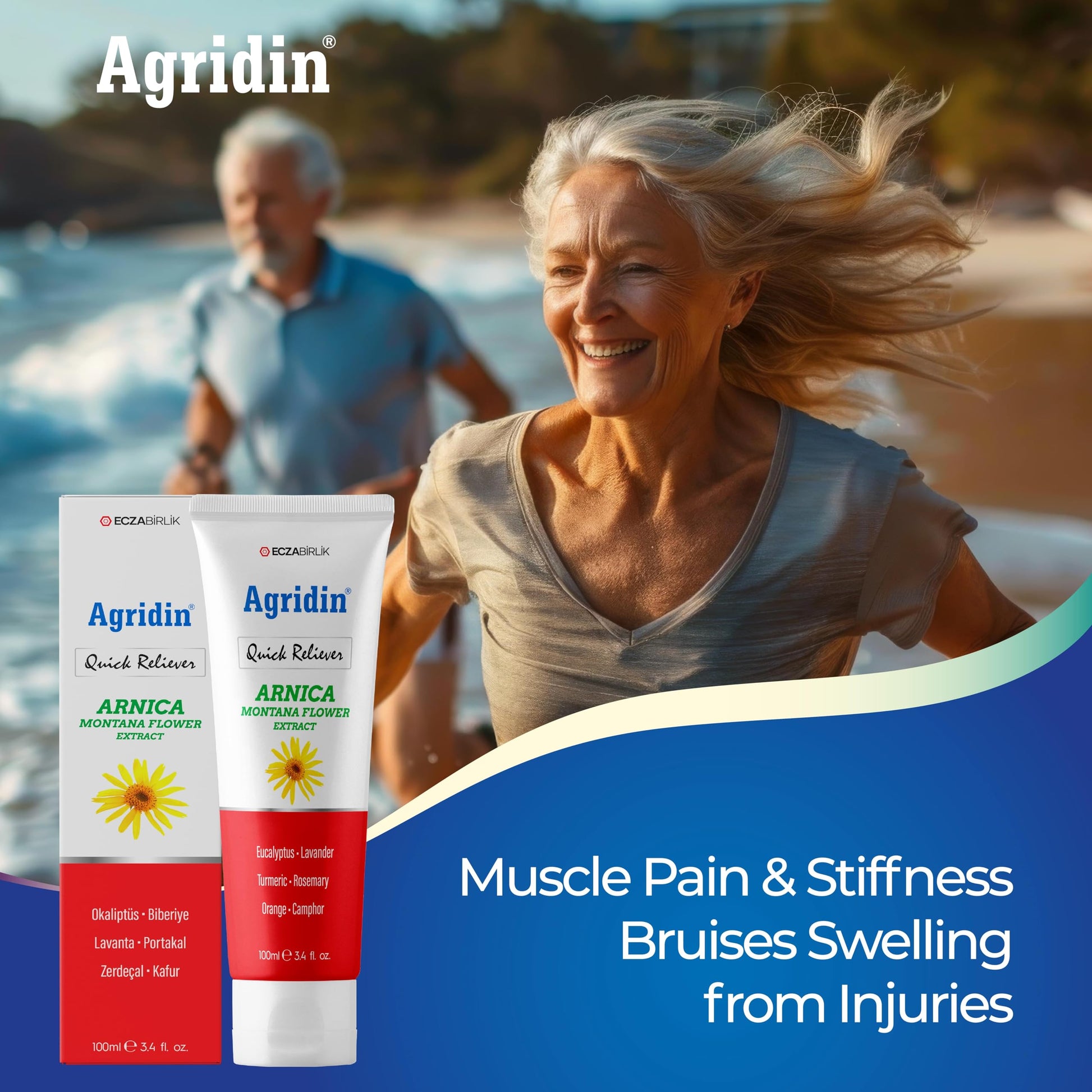 Agridin Arnica Pain Relief Cream for Joint & Muscle – Extra Strength Fast-Acting Formula – Targets Back, Knee, Neck, Hand, Foot Aches – Natural Massage Cream for Inflammation & Bruises AgridinAu supplements