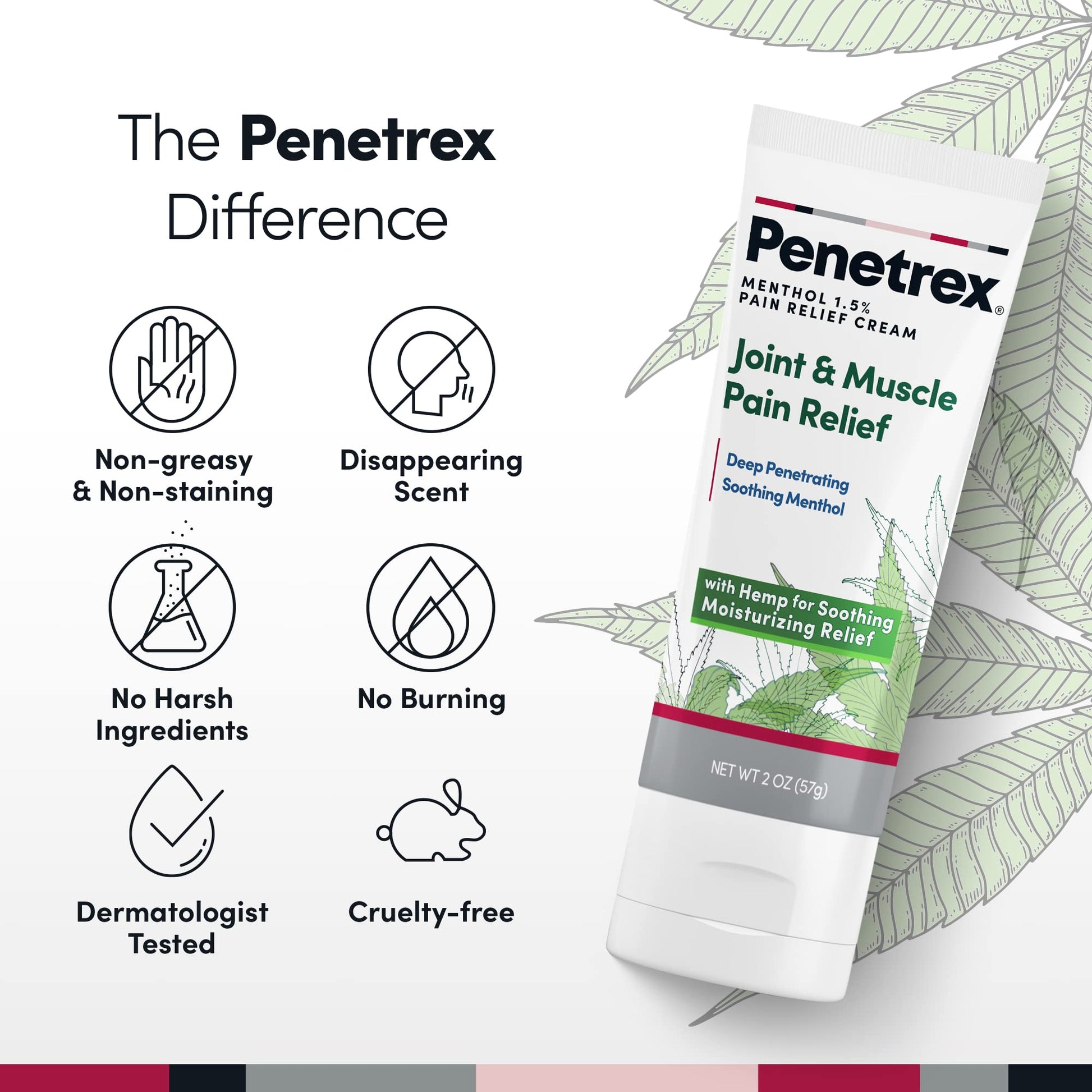 Penetrex Soothing Joint & Muscle Pain Relief Cream with Hemp - Deep Penetrating Menthol, Arnica and Hemp for Soothing, Hydrating Relief - Non-Greasy, Easy to Apply, Pleasant Scent- 2oz Squeezable Tube PenetrexAu supplements