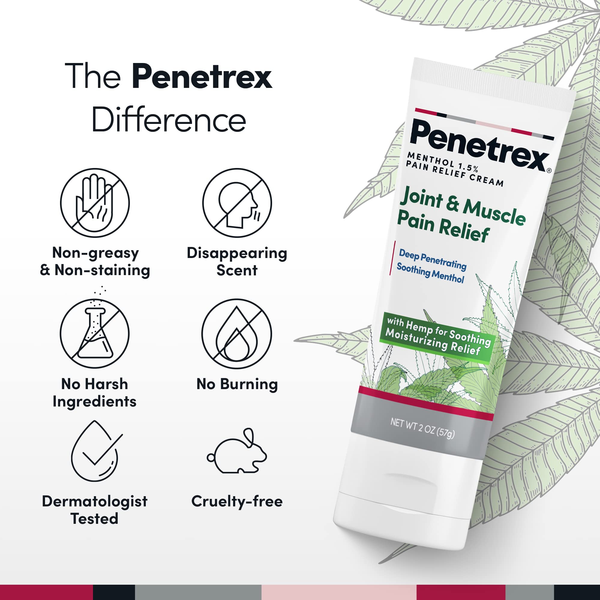 Penetrex Soothing Joint & Muscle Pain Relief Cream with Hemp - Deep Penetrating Menthol, Arnica and Hemp for Soothing, Hydrating Relief - Non-Greasy, Easy to Apply, Pleasant Scent- 2oz Squeezable Tube PenetrexAu supplements