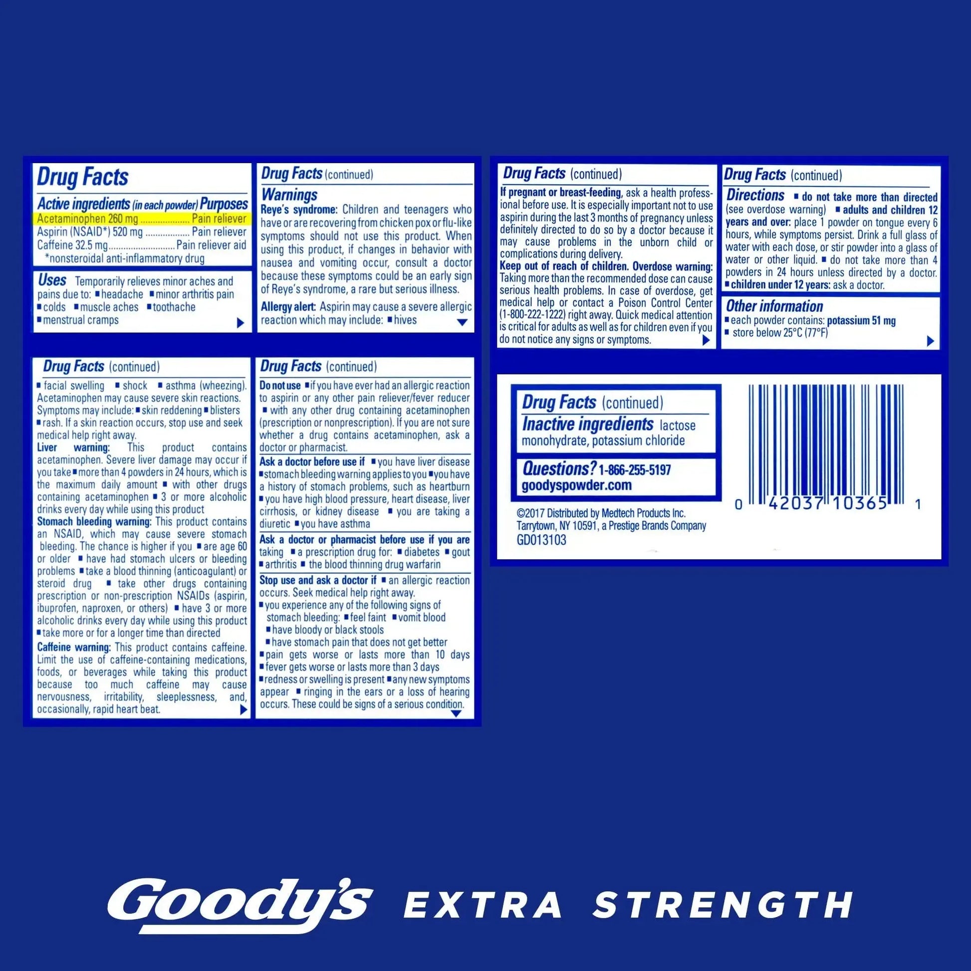 Goody's Pain Relief Powders, Extra Strength Headache Powder, 50 ct (Pack of 1) Goody'sAu supplements