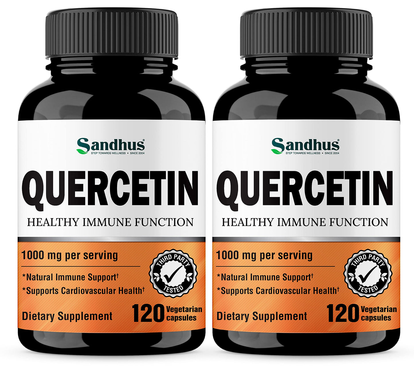 Sandhu's Quercetin 1000mg Per Serving 120 Count(Pack of 2) Vegetarian Capsules Sandhu'sUS supplements