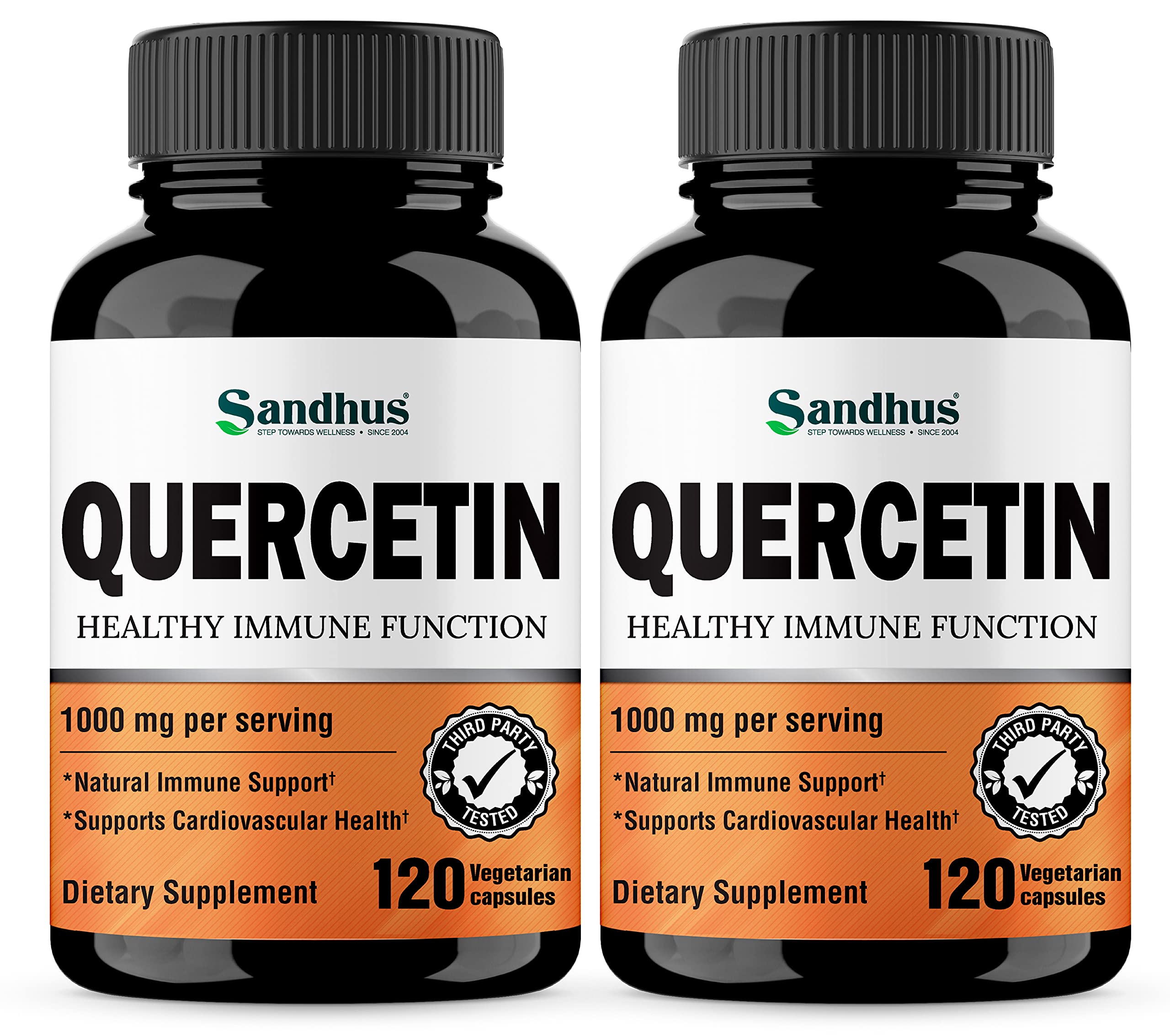Sandhu's Quercetin 1000mg Per Serving 120 Count(Pack of 2) Vegetarian Capsules Sandhu'sAu supplements