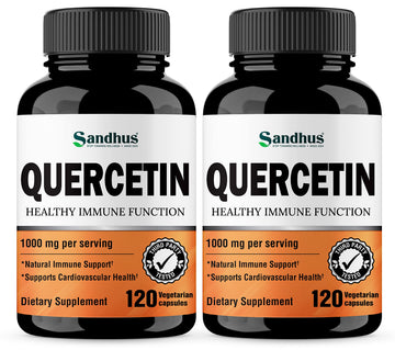 Sandhu's Quercetin 1000mg Per Serving 120 Count(Pack of 2) Vegetarian Capsules Sandhu'sAu supplements