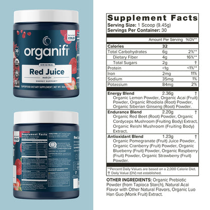 Organifi Red Juice - Natural Superfood Energy Boost - High in Antioxidants - Sweet-Berry OrganifiUS supplements